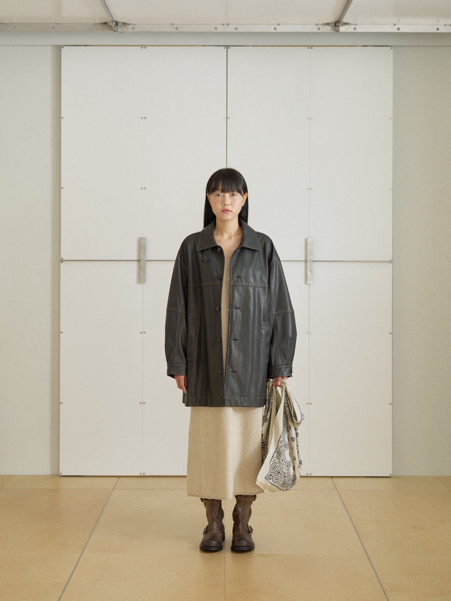 Pigment Square Bag-Beige