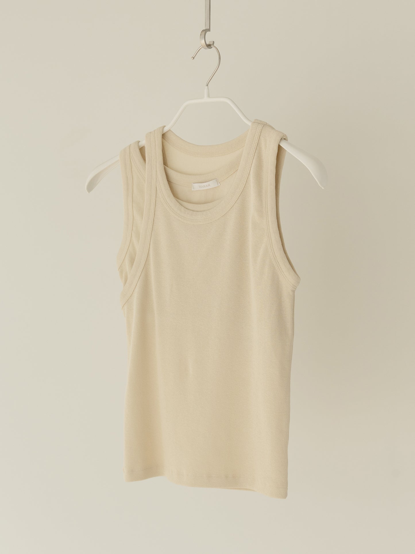 Mei Ribbed Sleeveles-BEIGE