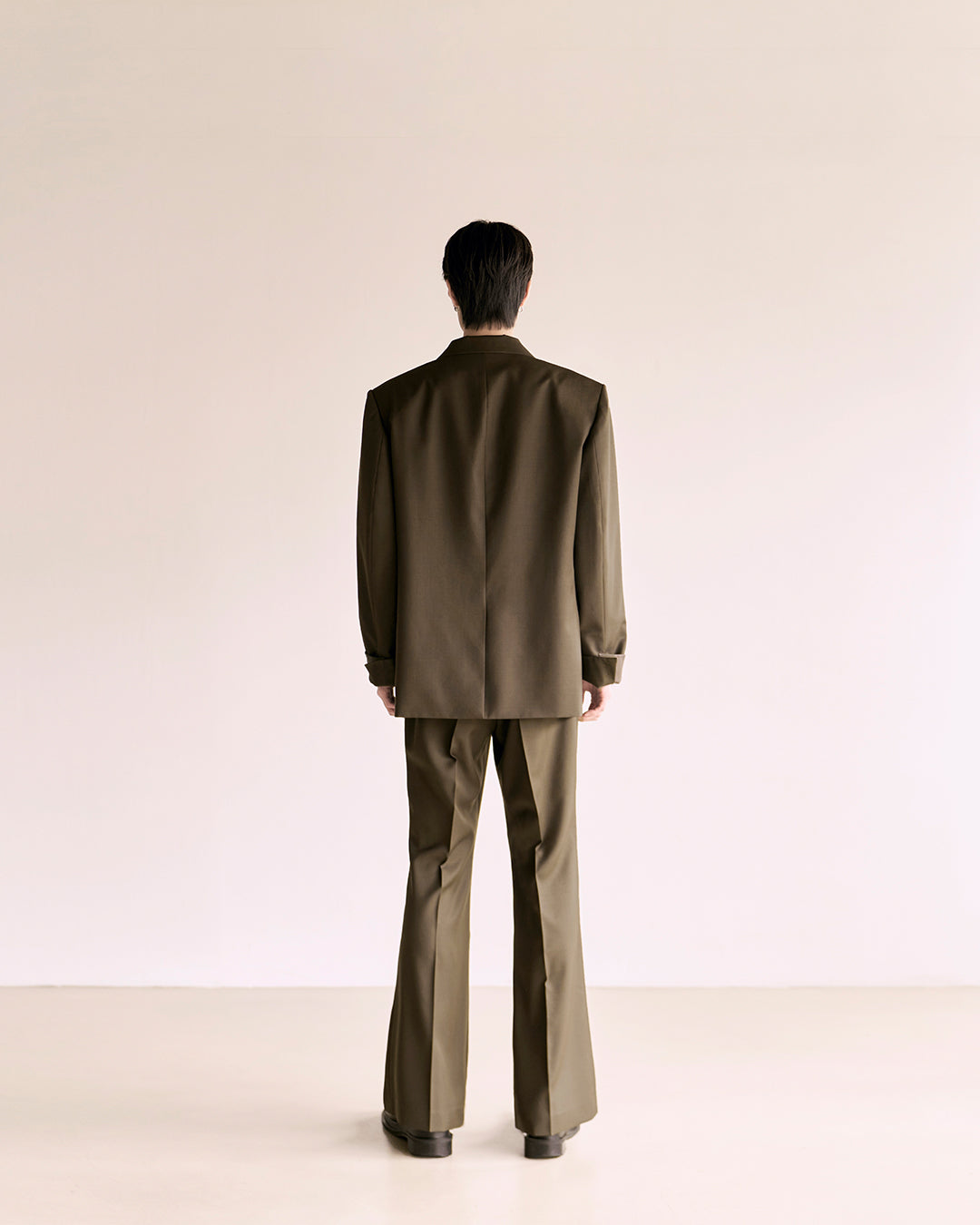 Choke Pocket Wool Flare Slacks_Khaki Brown