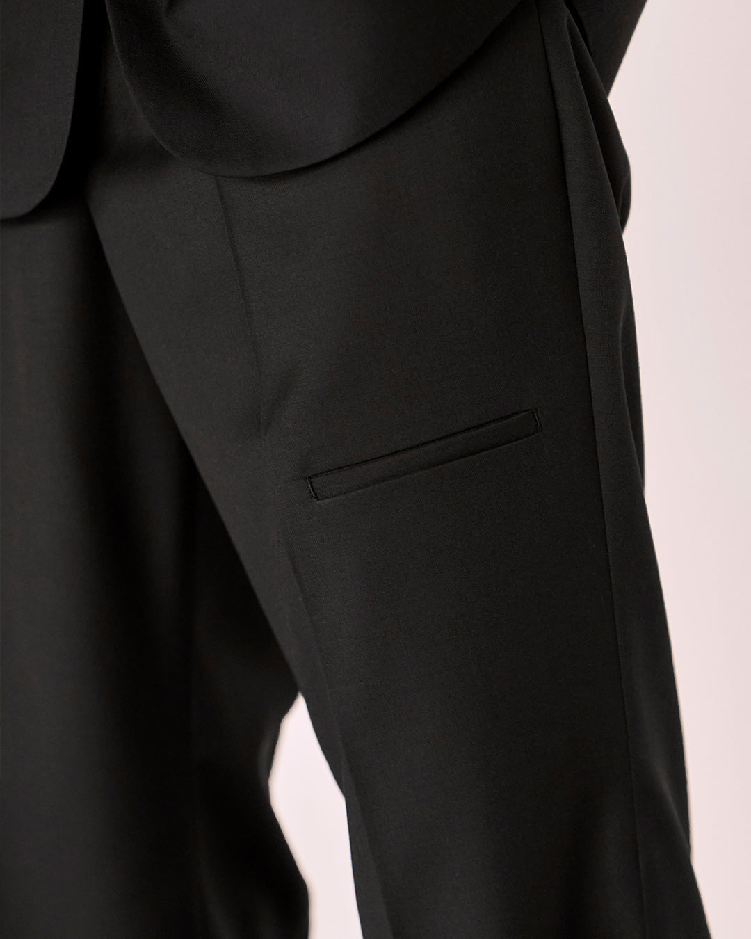 Choke Pocket Wool Flare Slacks_Black
