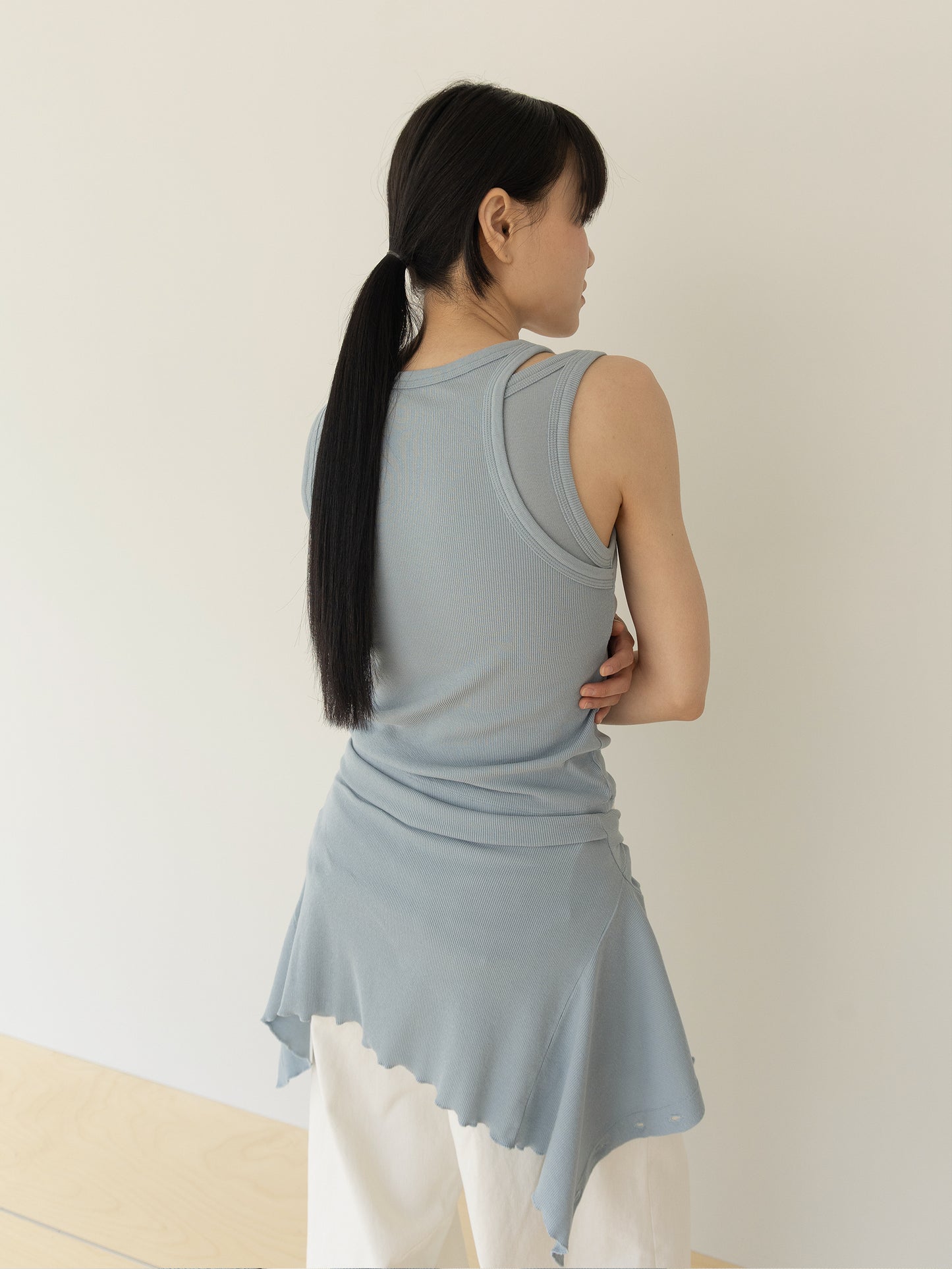Mei Ribbed Sleeveles-BLUE