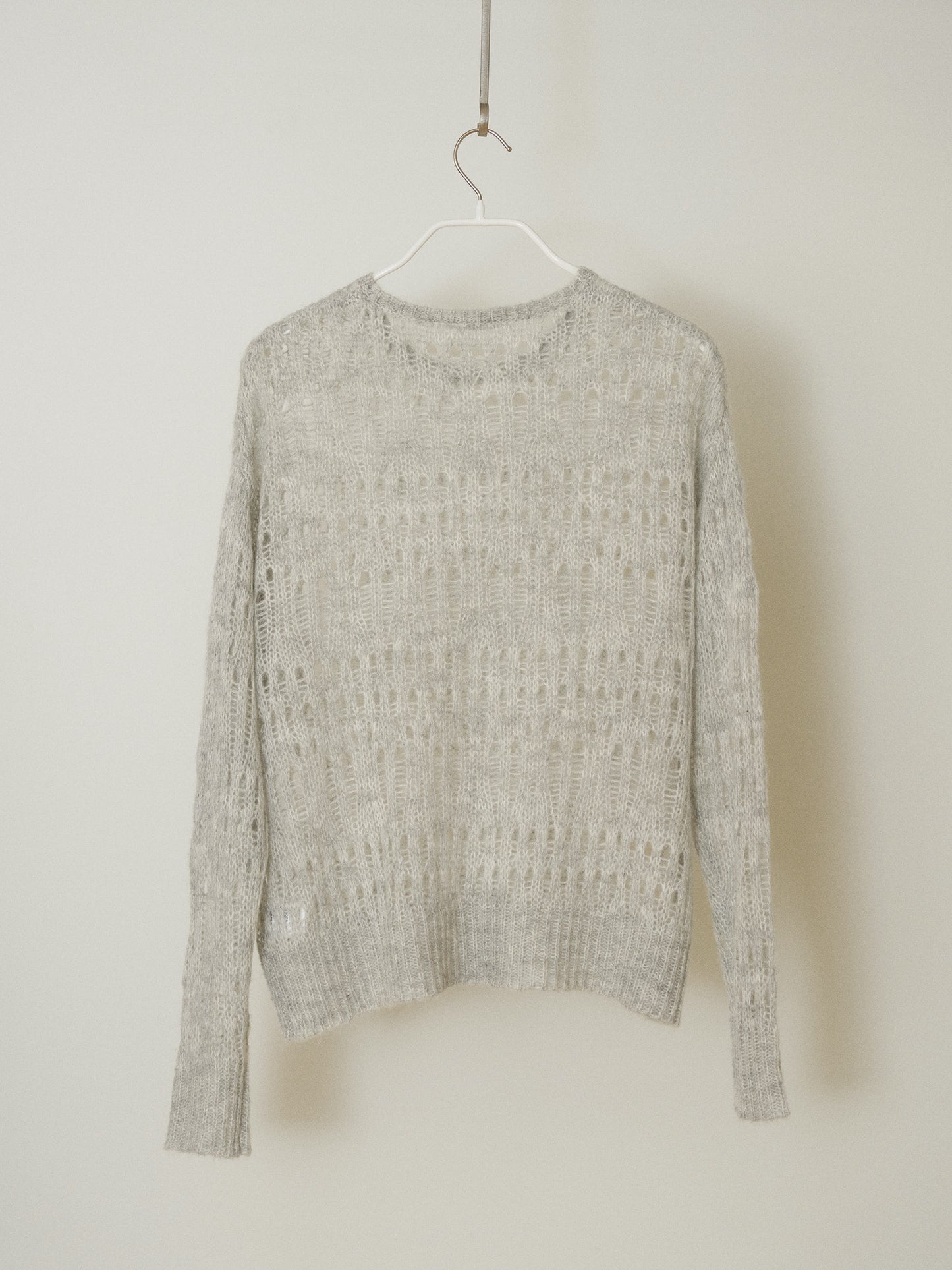 Mohair Punching Pullover-Gray