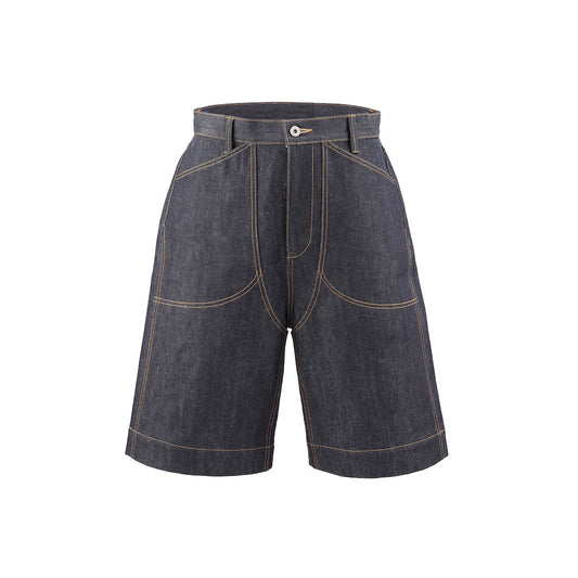 LOT.06 DOUBLE KNEE DENIM SHORTS -INDIGO