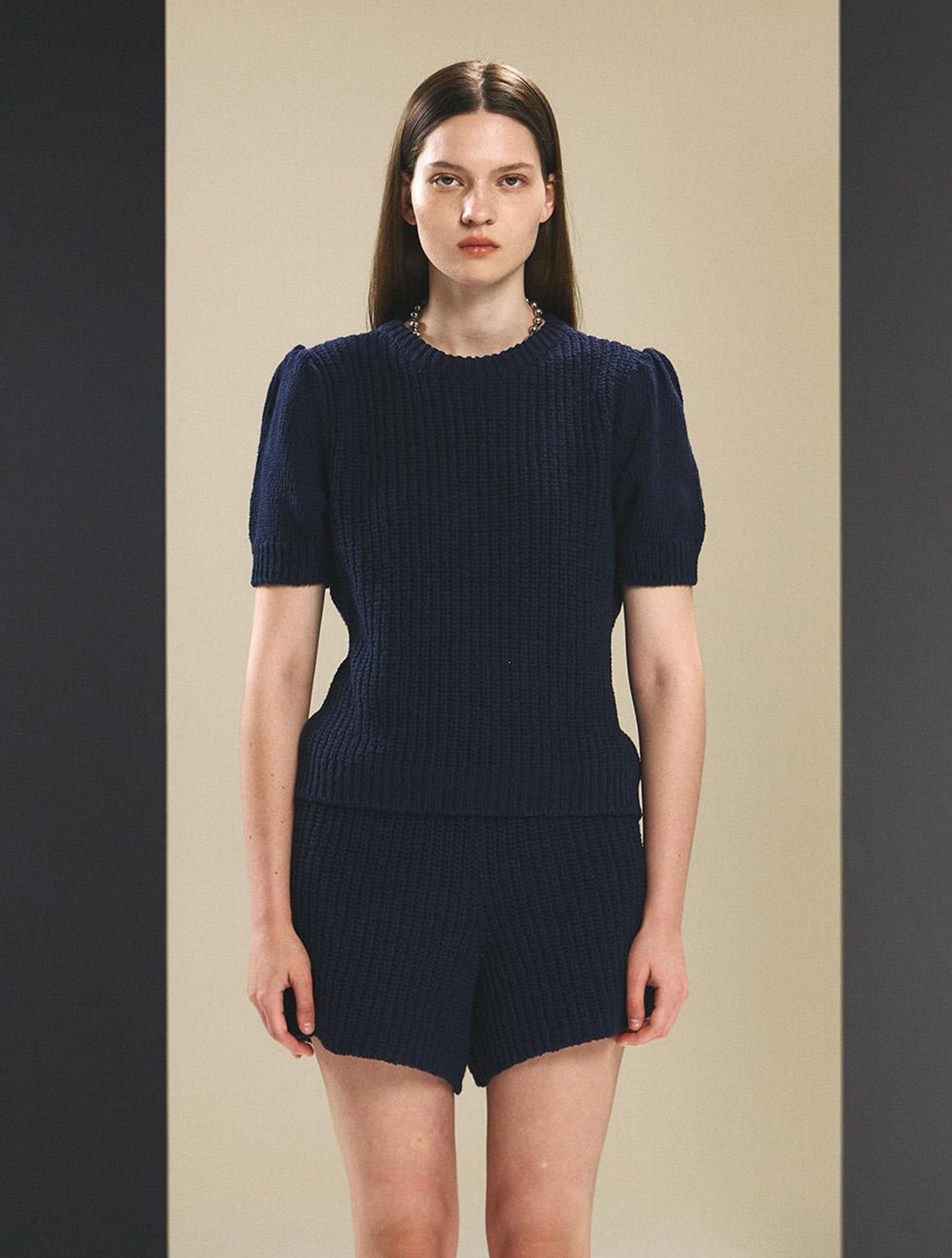BUBBLES KNIT TOP -NAVY