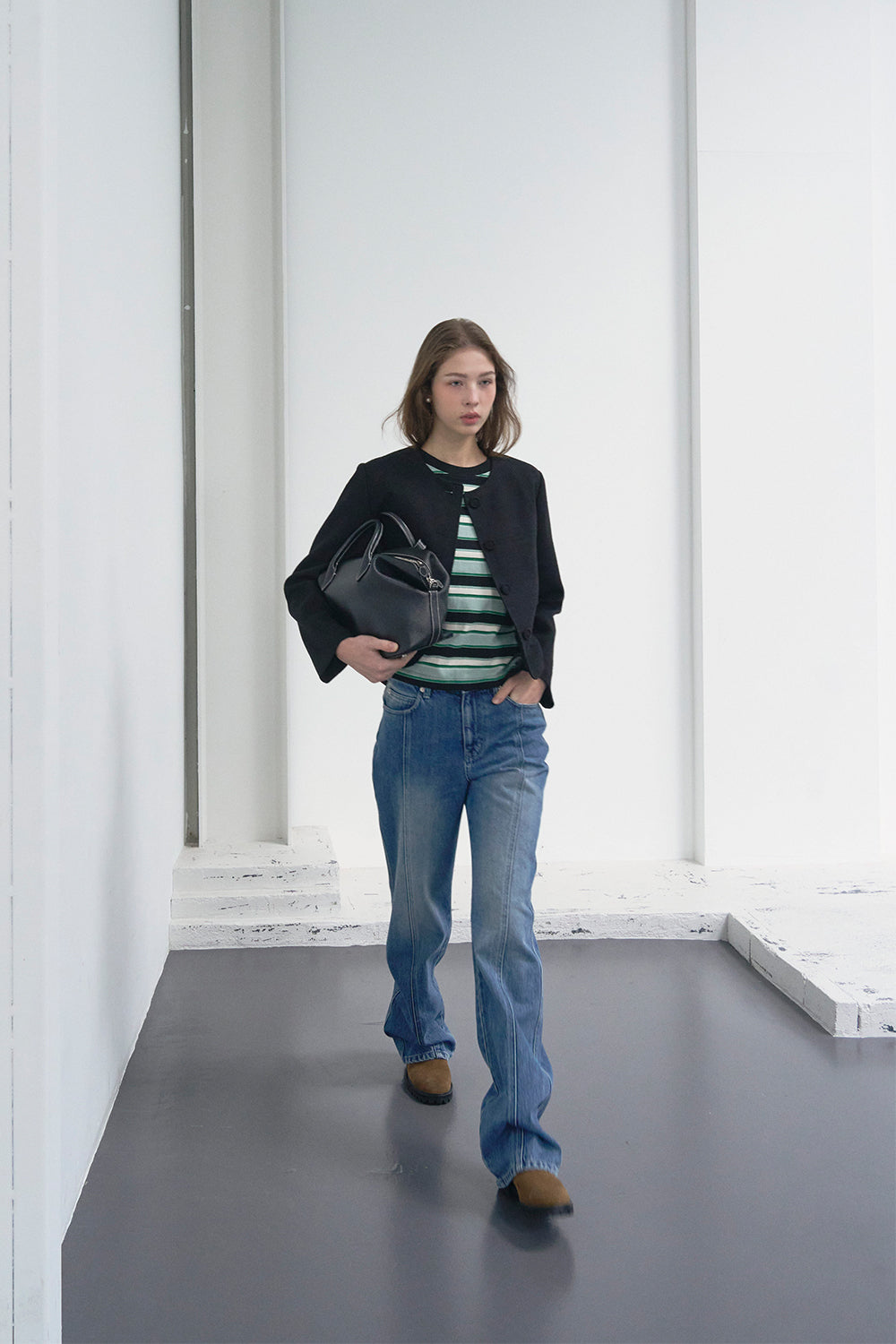 【HER&SHE 2025AW】Pink Label Denim #64 Classic Brush Denim Pants