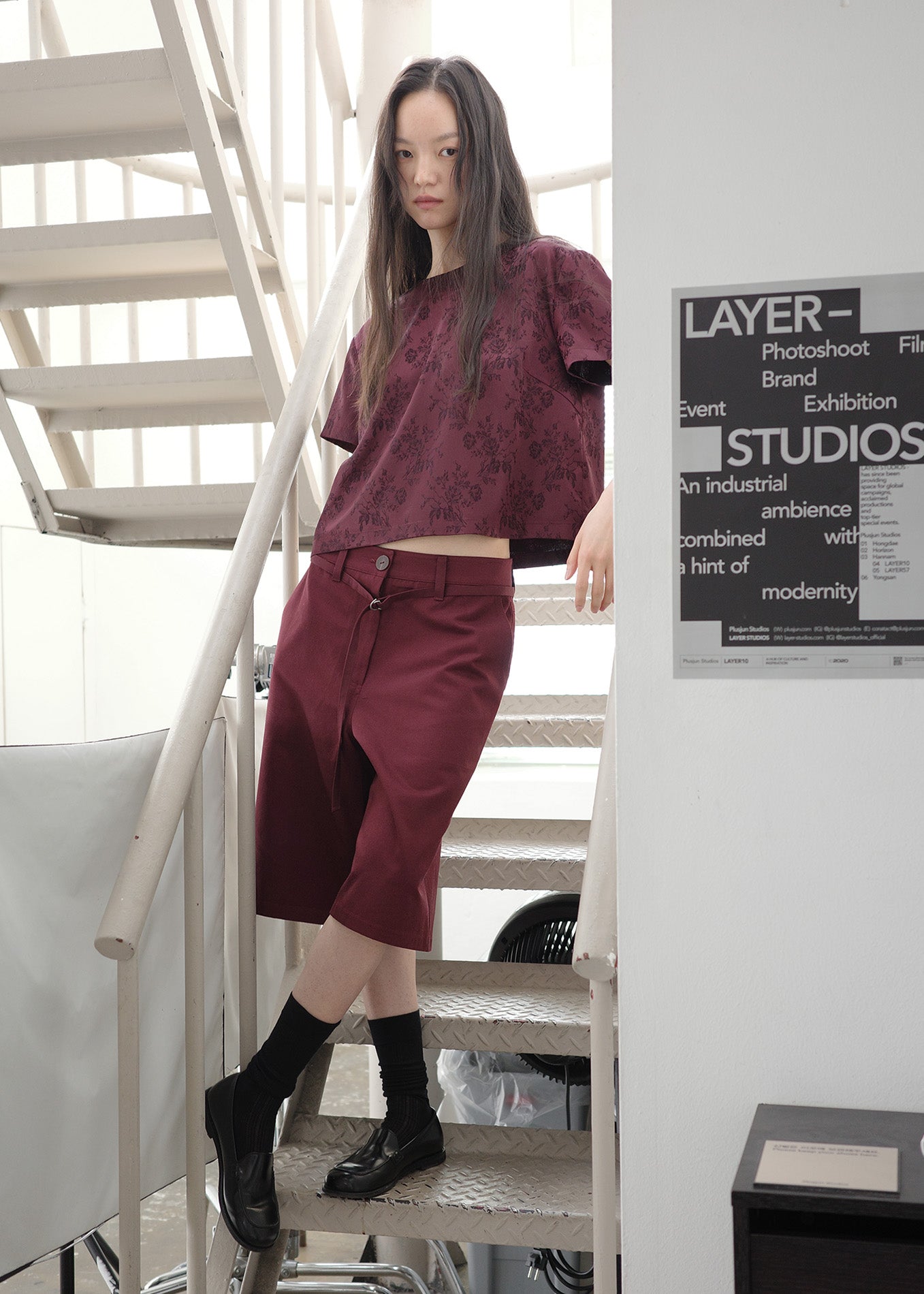 JACQUARD T -BURGUNDY