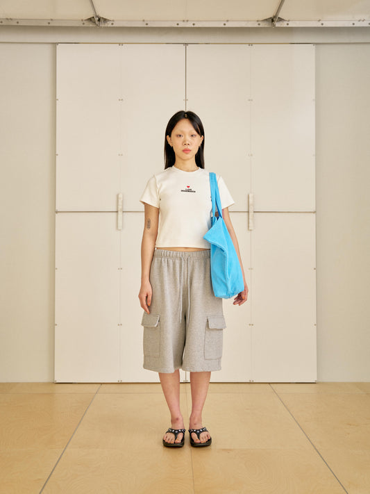 Pigment Lettering Shoulder Bag - Blue