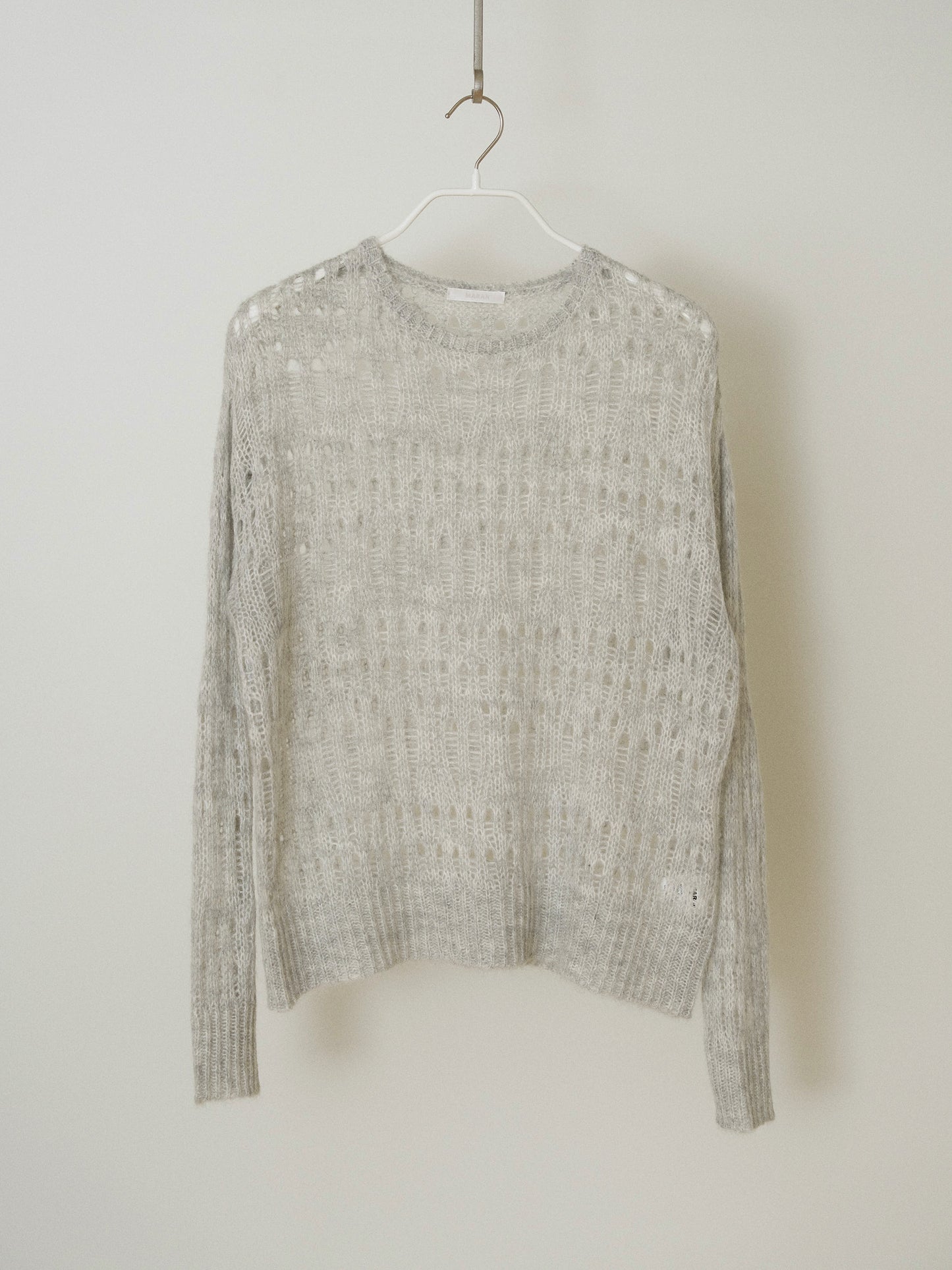 Mohair Punching Pullover-Gray