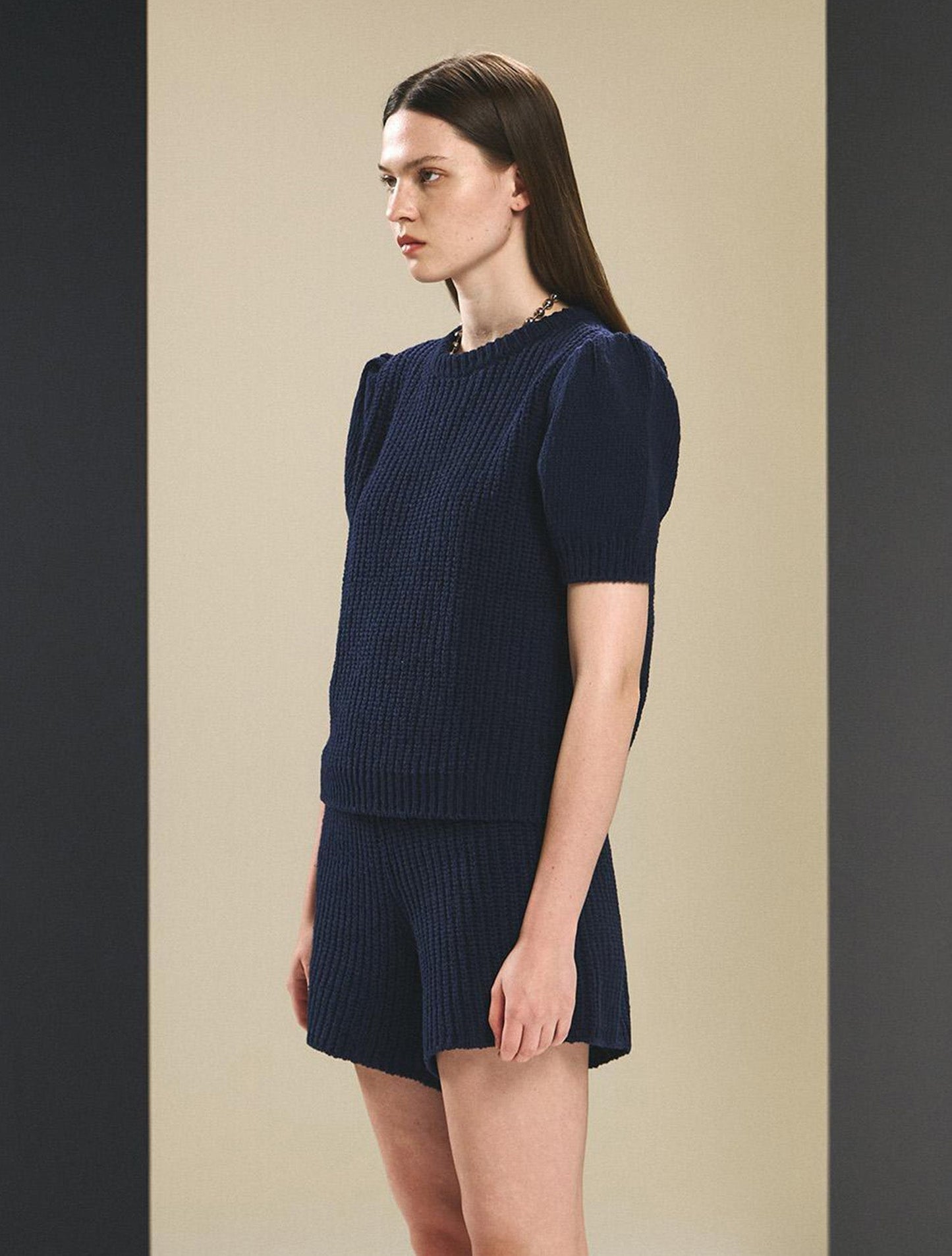 BUBBLES KNIT TOP -NAVY
