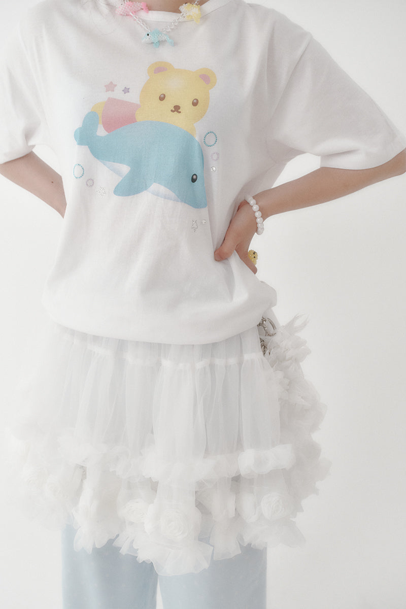 [X YOUNGART] JINI's Dolphin Ride Cubic T-shirt