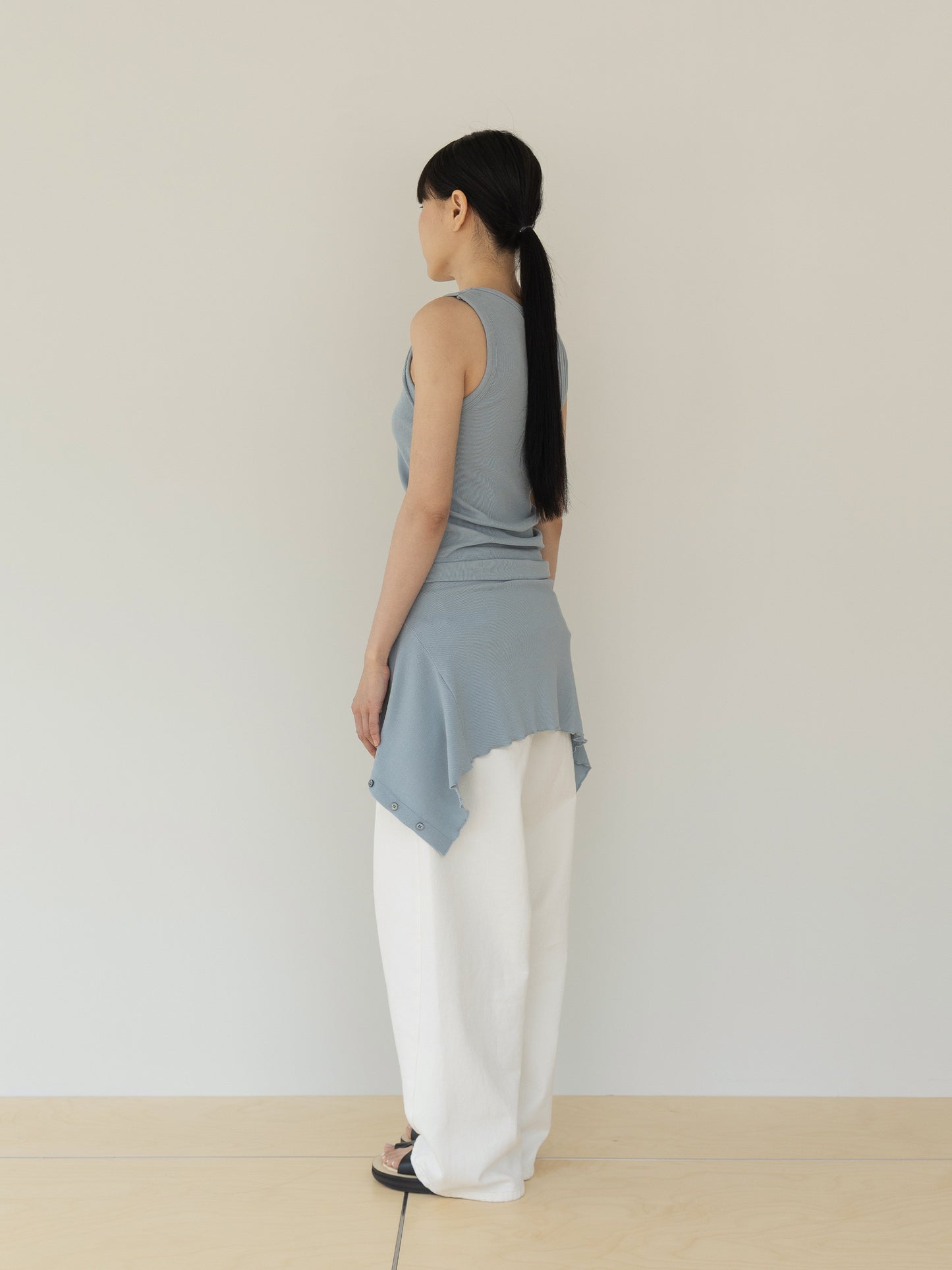 Mei Ribbed Sleeveles-BLUE