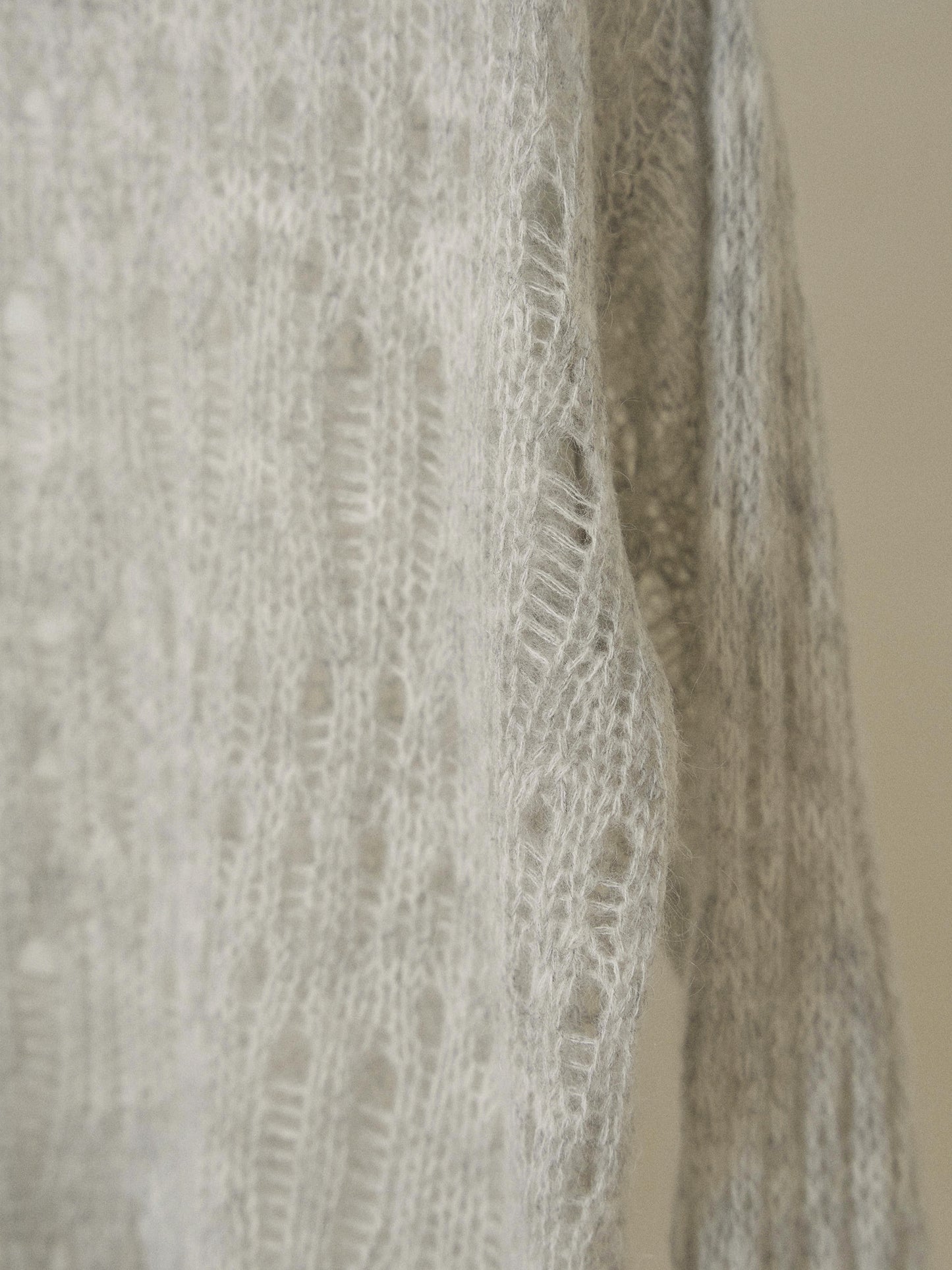 Mohair Punching Pullover-Gray