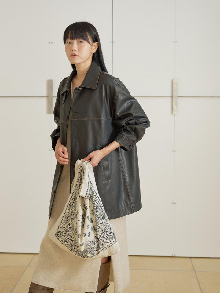 Standard Leather Half Coat – Brown