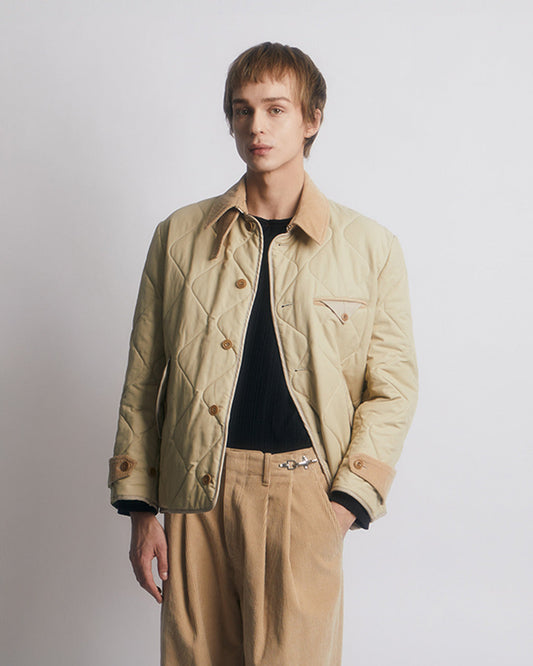 QUILTED HERITAGE JACKET -BEIGE