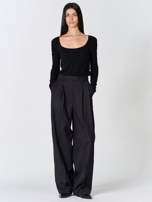 【MAGJAY】Solid Stripe Colorblock Tapered Trousers