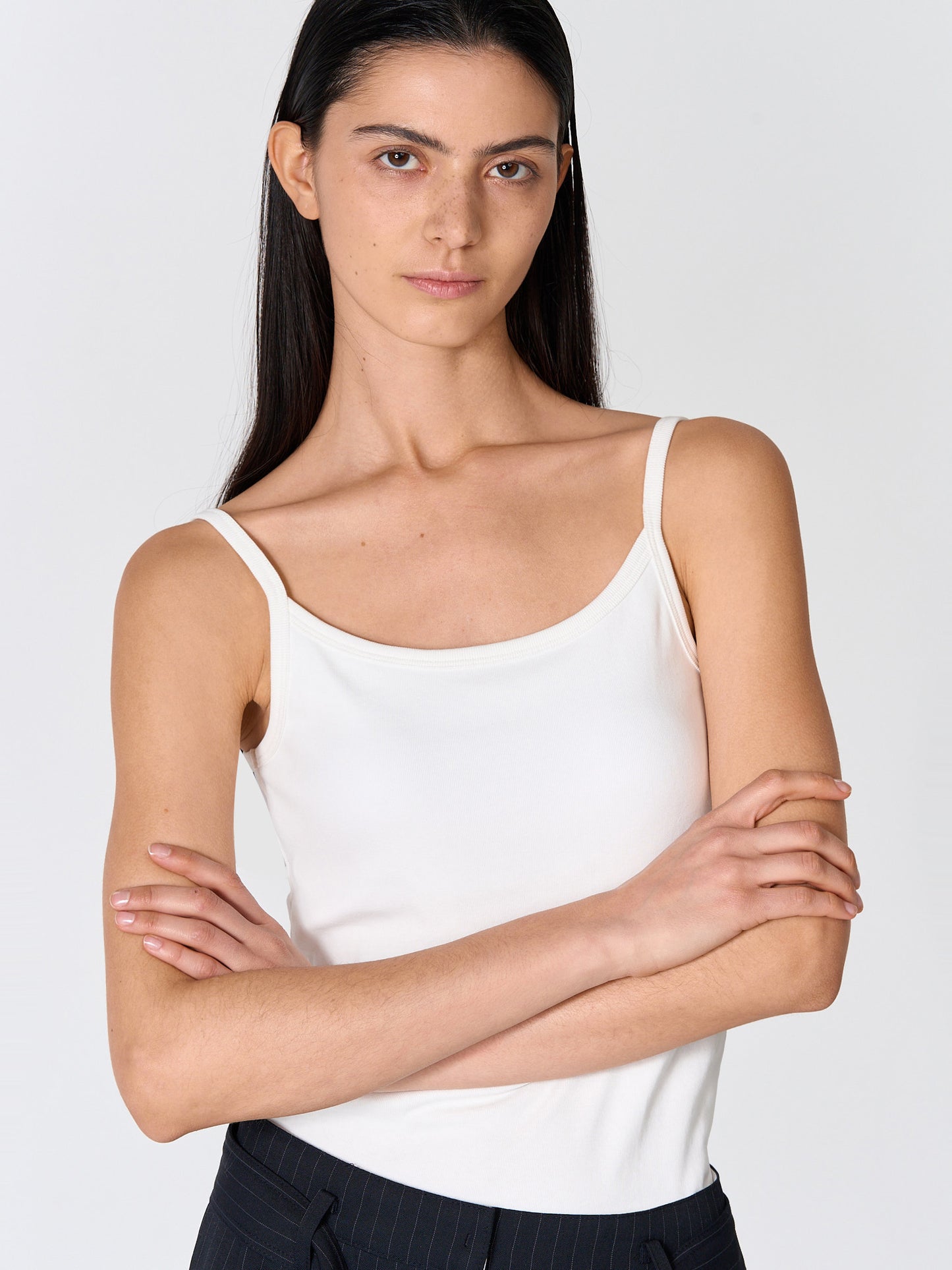 【MAGJAY】Cotton Fitted U-Neck Sleeveless Top