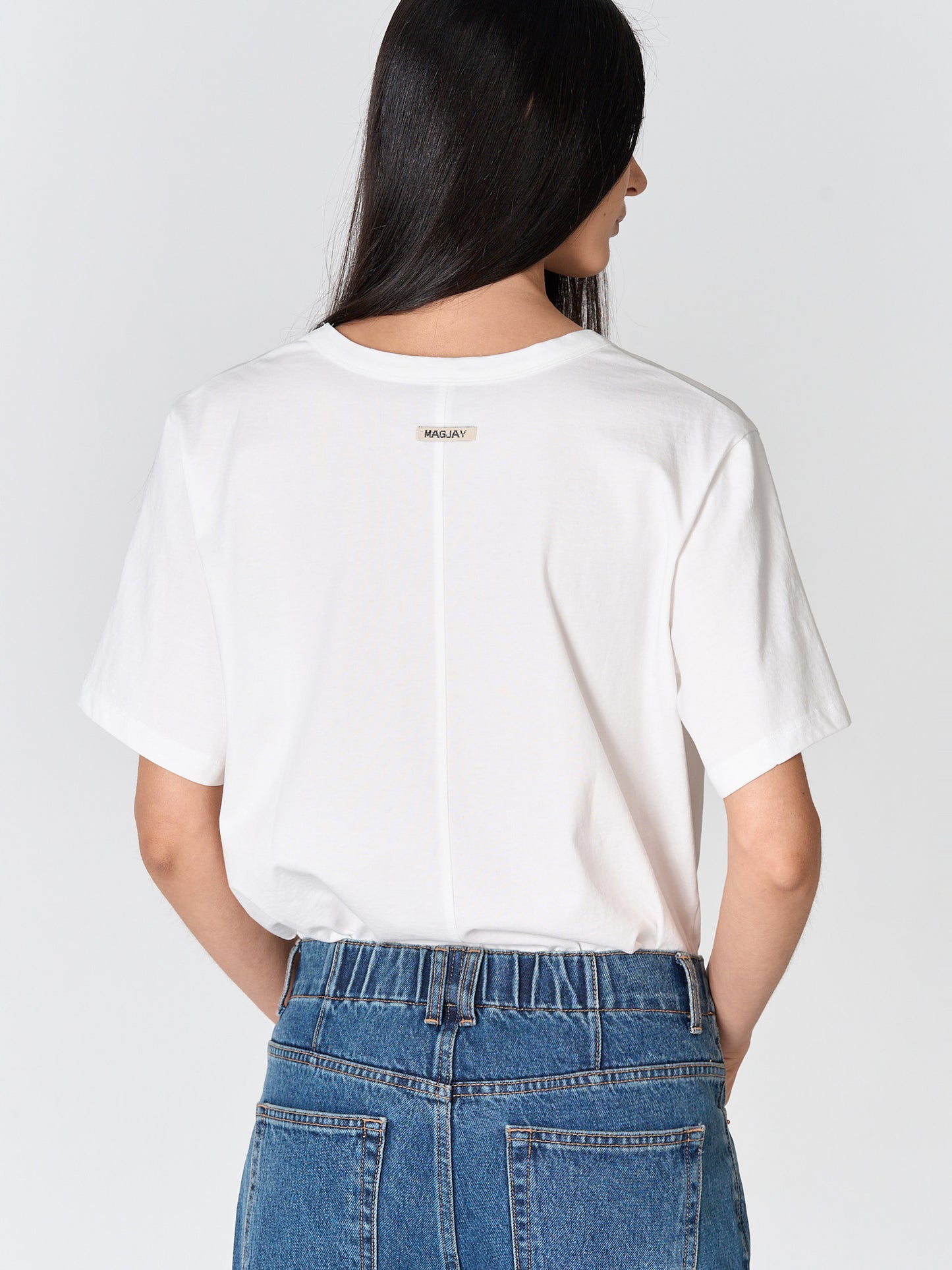 【MAGJAY】Silket U-Neck T-Shirt