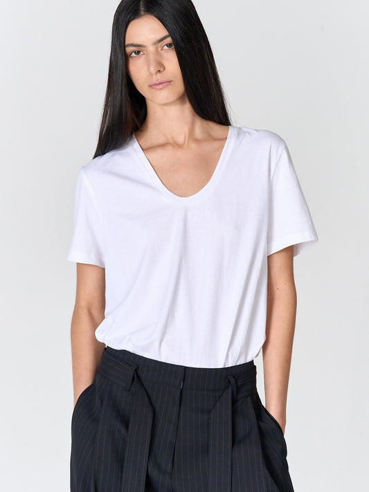 【MAGJAY】Soft cotton u-neck t-shirt