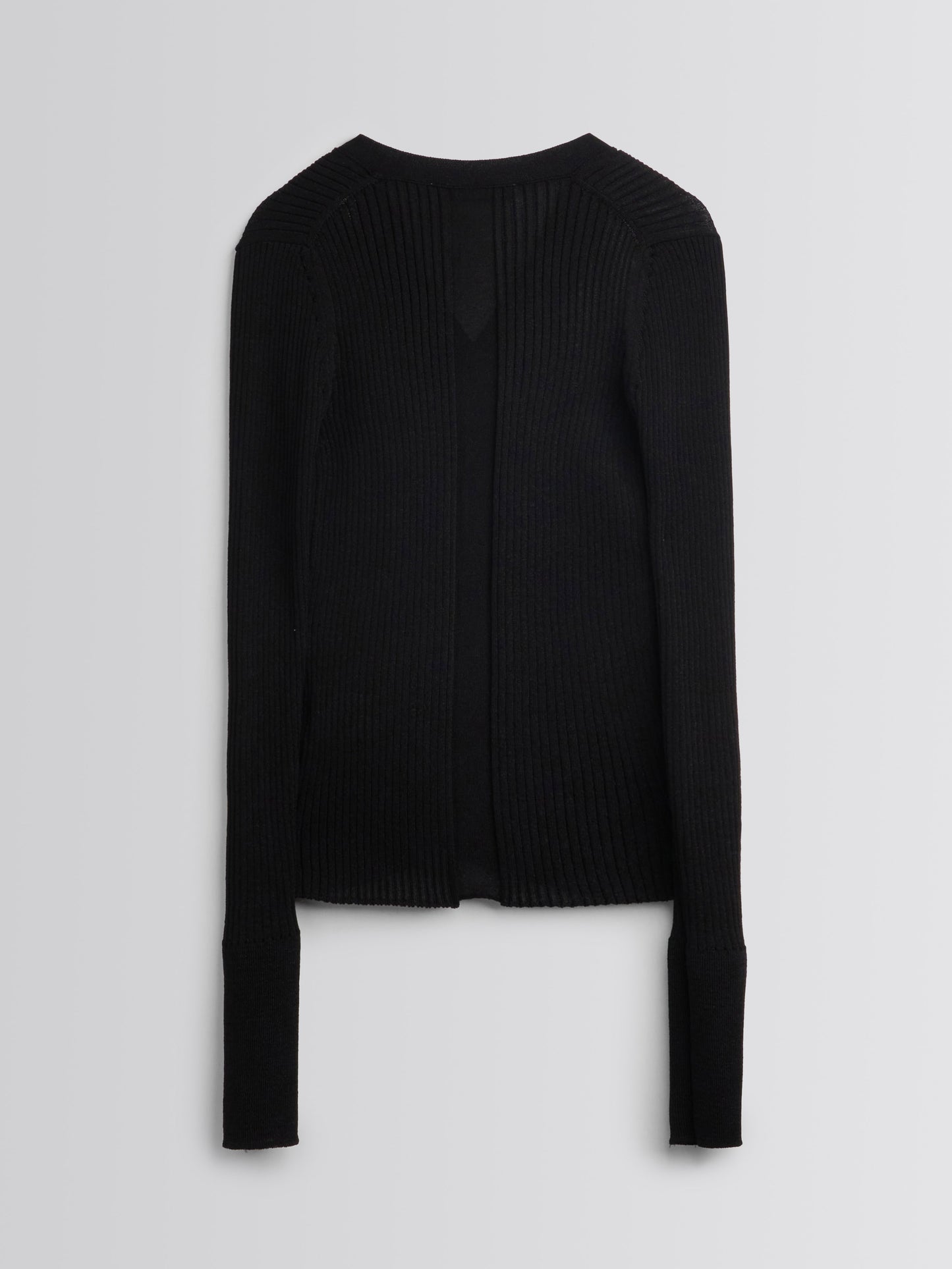 【MAGJAY】Rib V-Neck Cardigan-Black