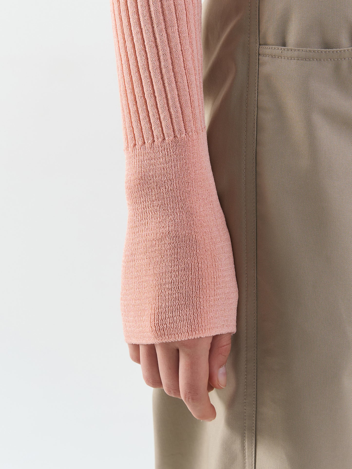 Rib V-Neck Cardigan - Pink