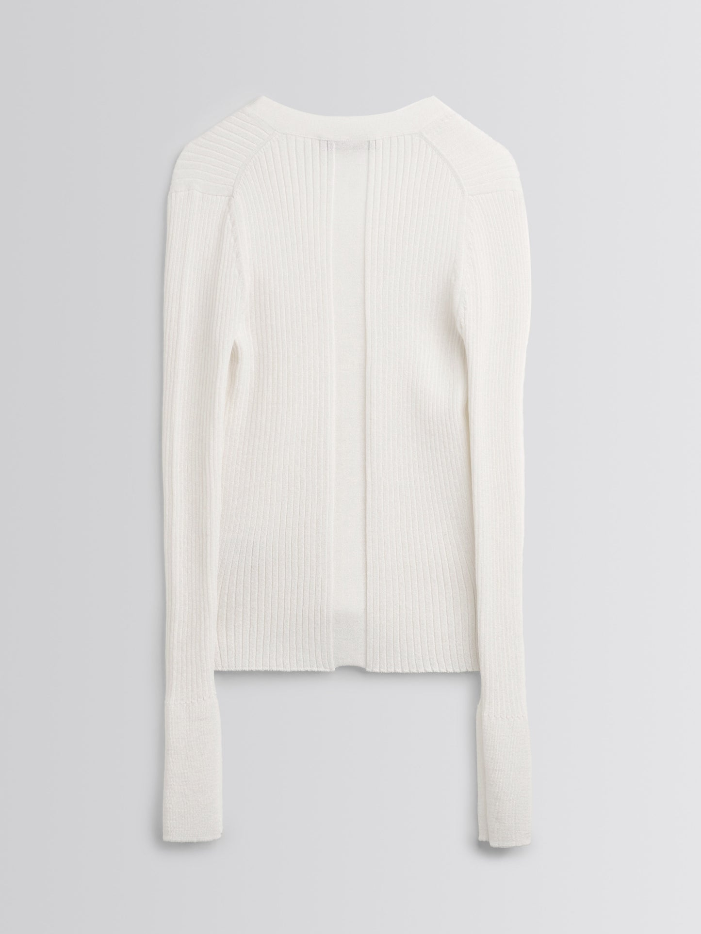 【MAGJAY】Rib V-Neck Cardigan-Ivory