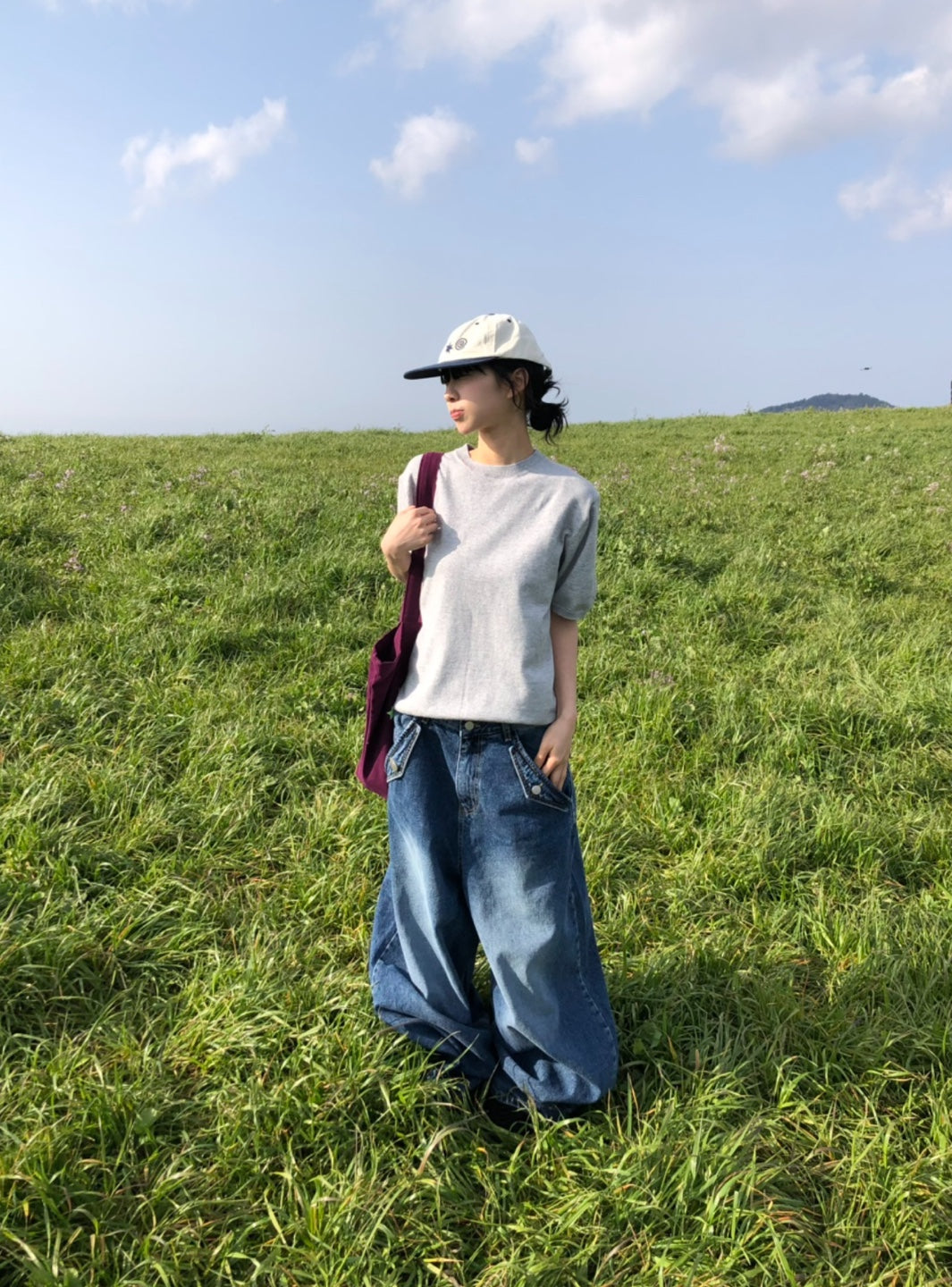 Balloon Wide Denim Pants