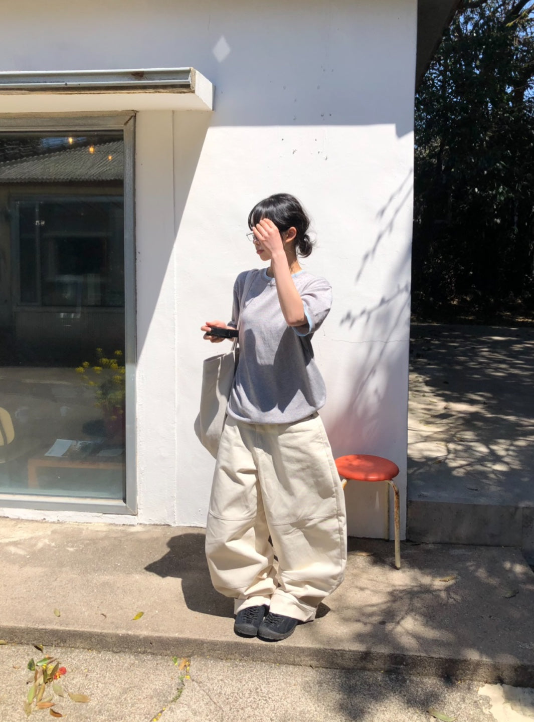 Seamline Balloon Cotton Pants