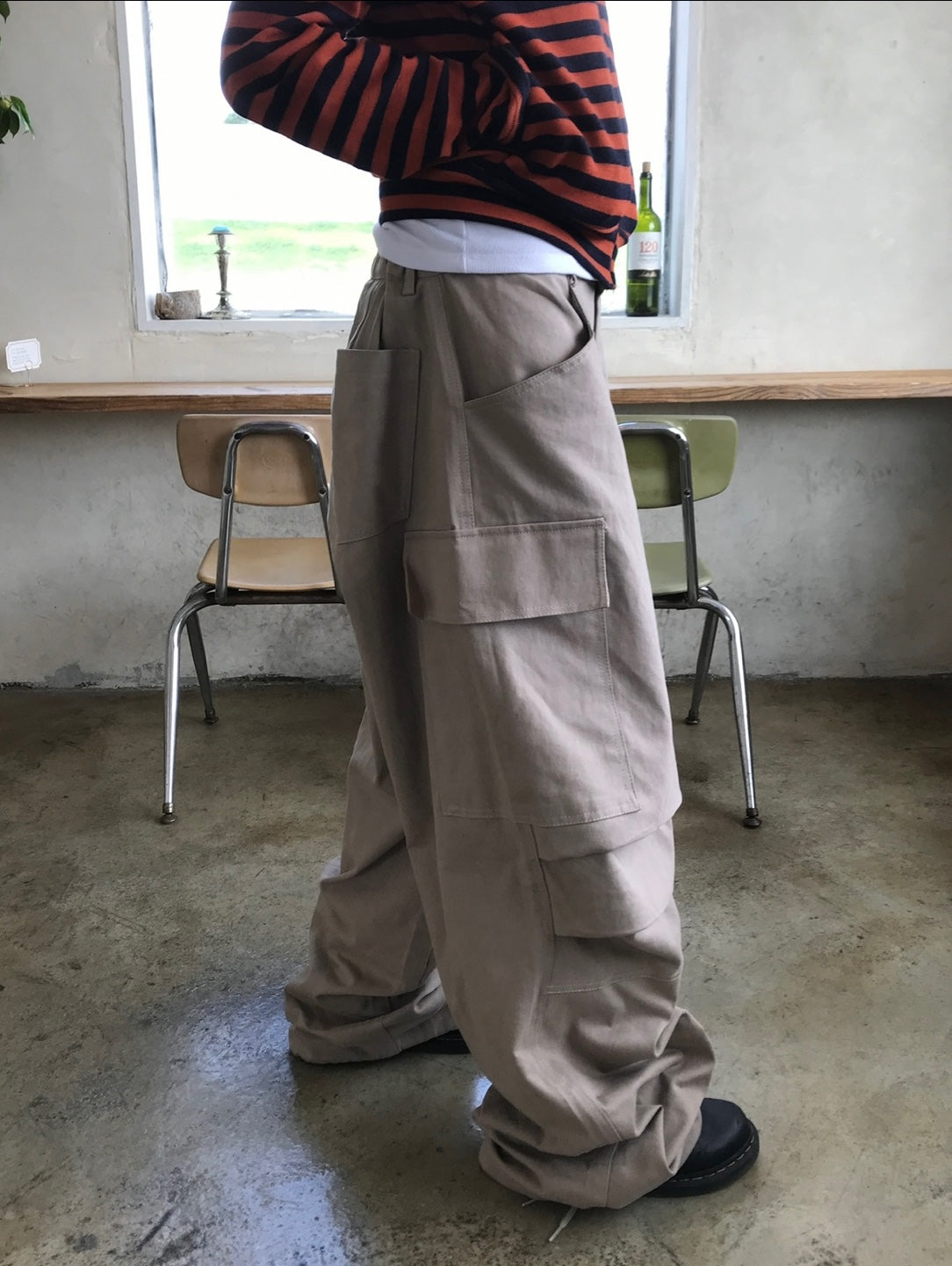 Layered Cargo Wide Pants