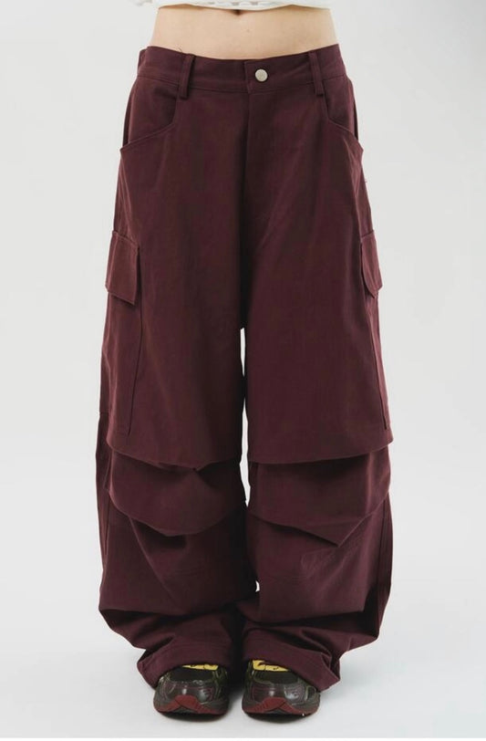Layered Cargo Wide Pants