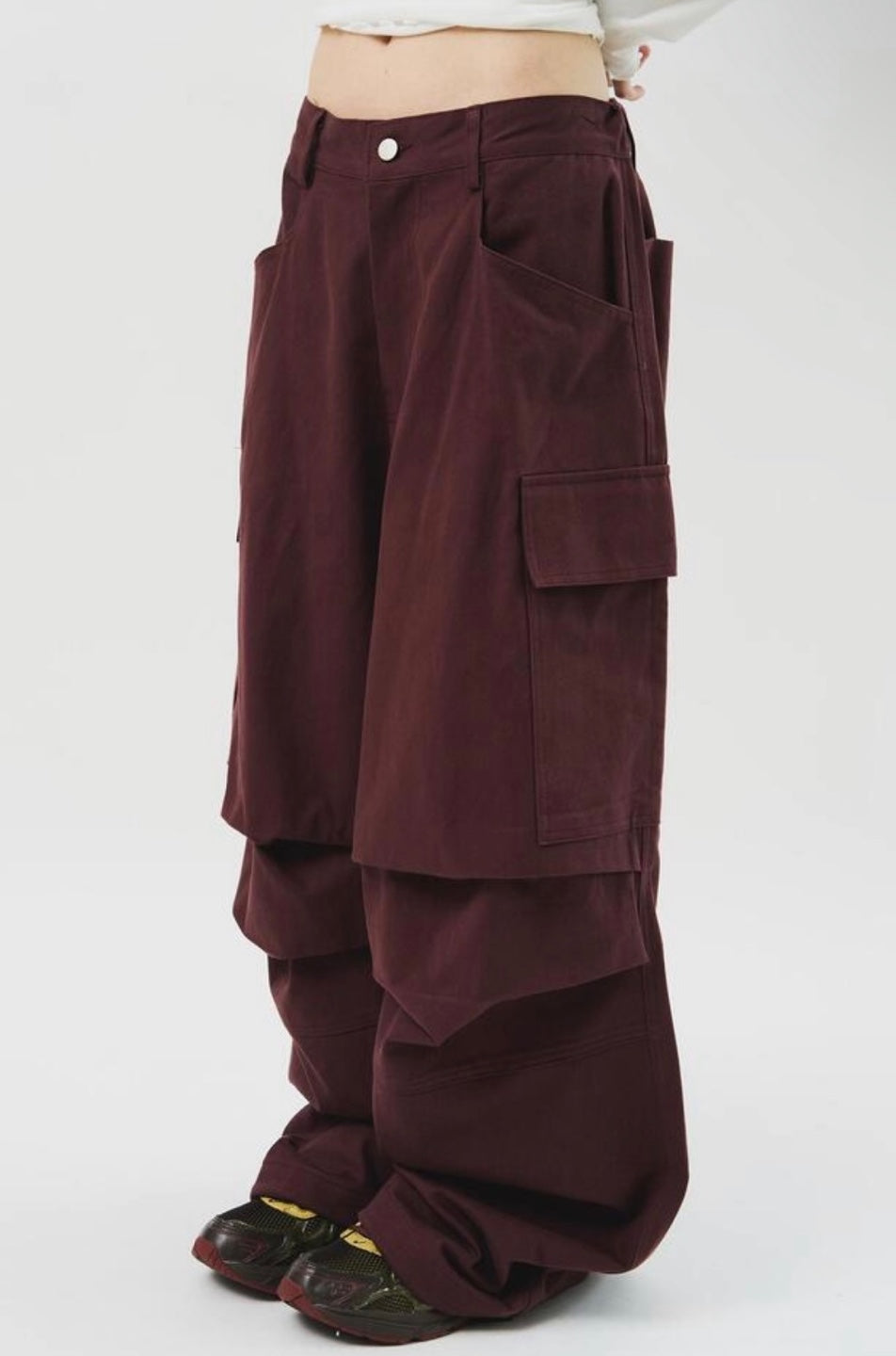 Layered Cargo Wide Pants
