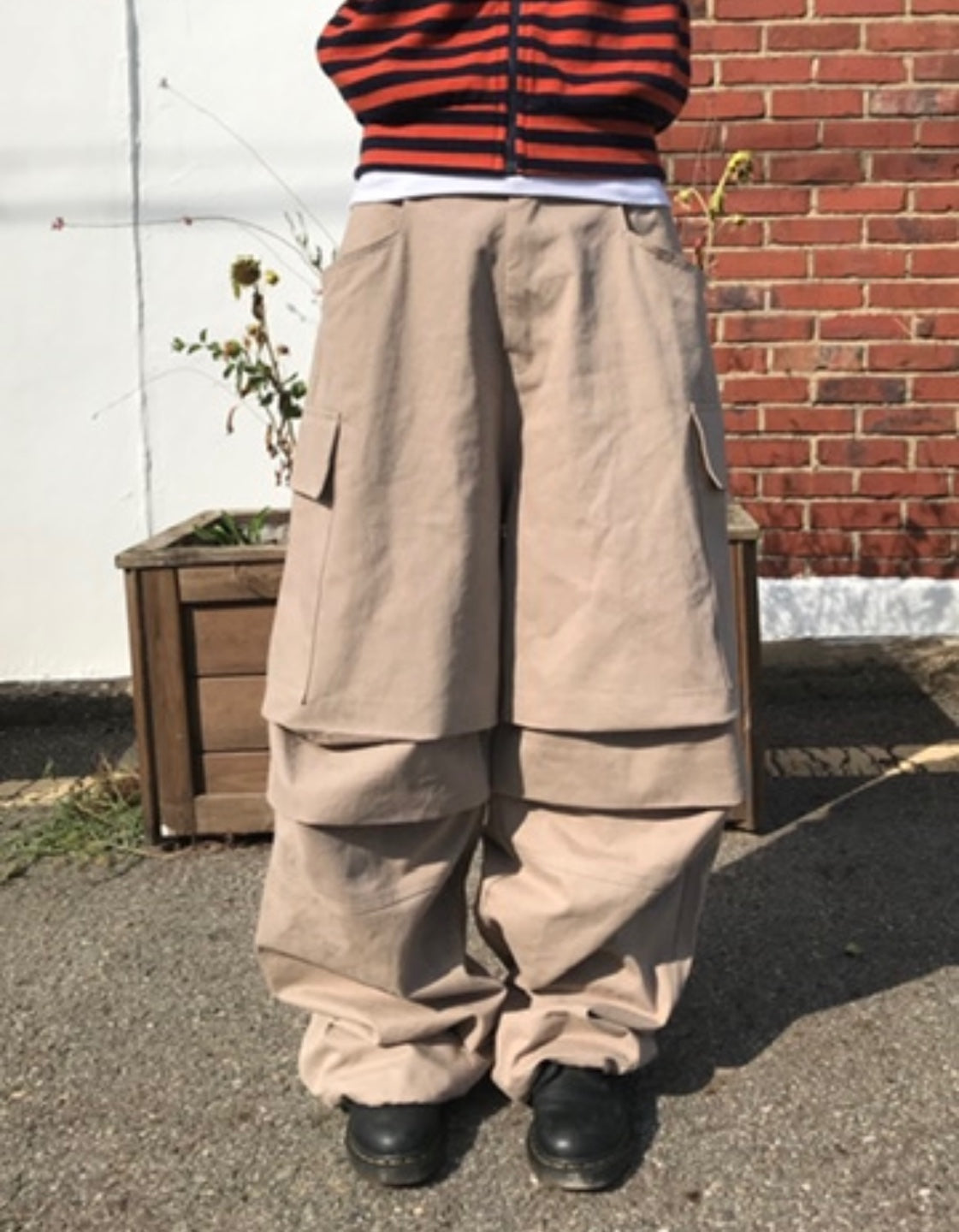 Layered Cargo Wide Pants