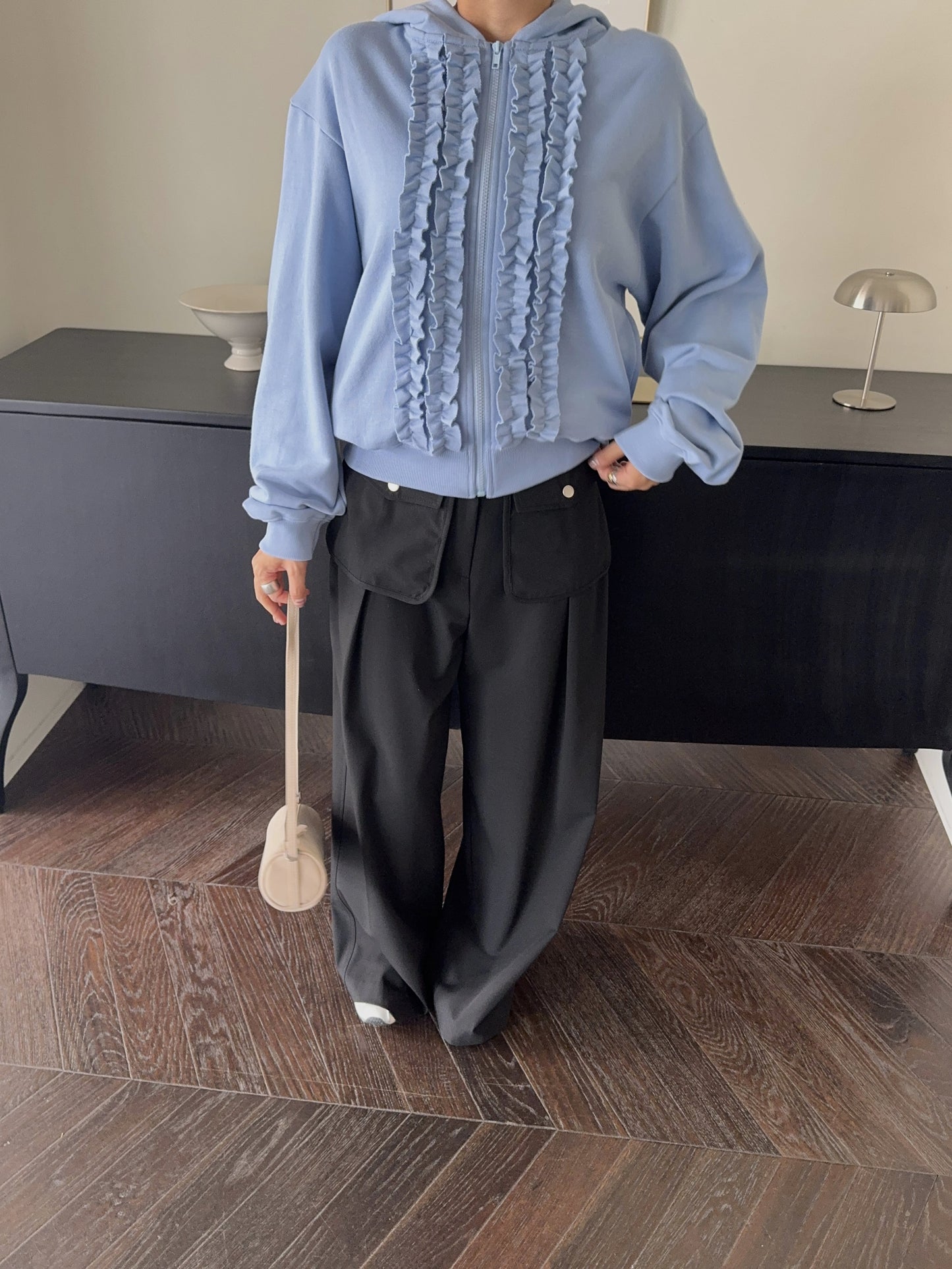 Frill Hoody jumper ( 3color )