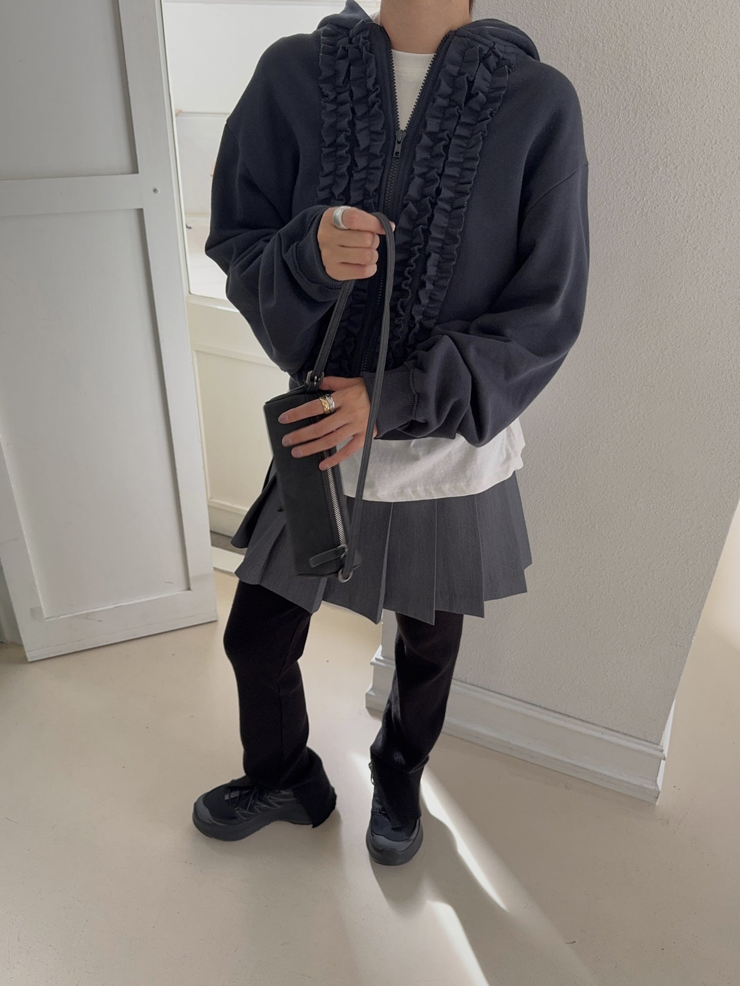 Frill Hoody jumper ( 3color )