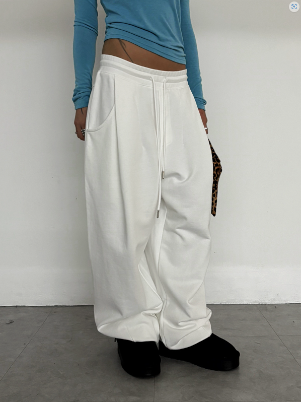 Soft Sweat Wide Pants - WHITE / KHAKI / BLACK