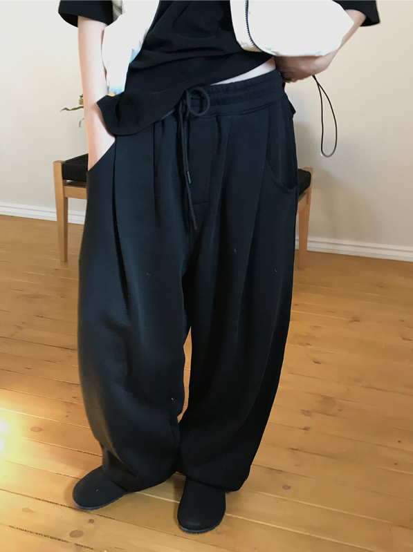 Soft Sweat Wide Pants - WHITE / KHAKI / BLACK