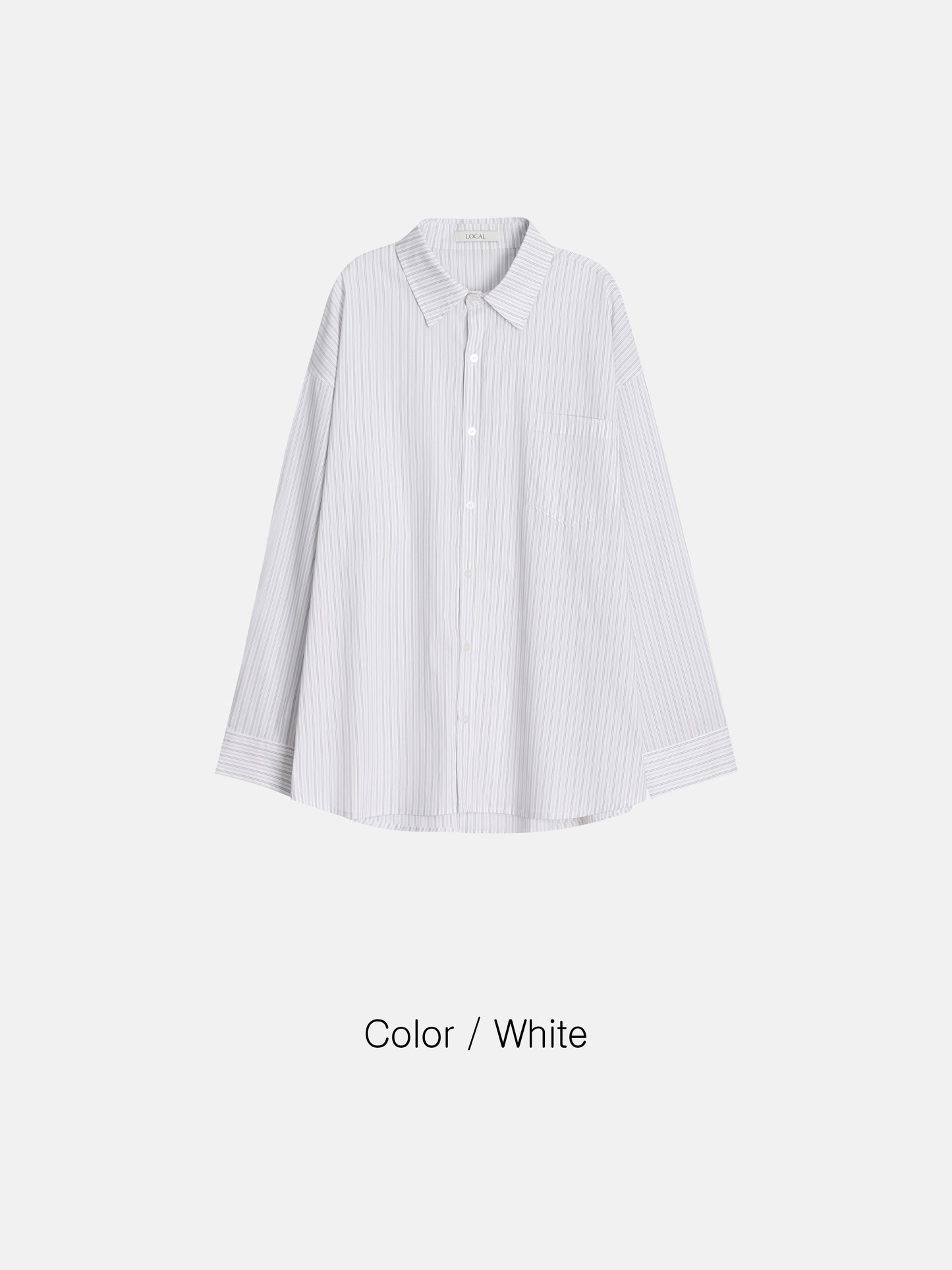 Stripe Loose Fit Shirt - WHITE / BLUE