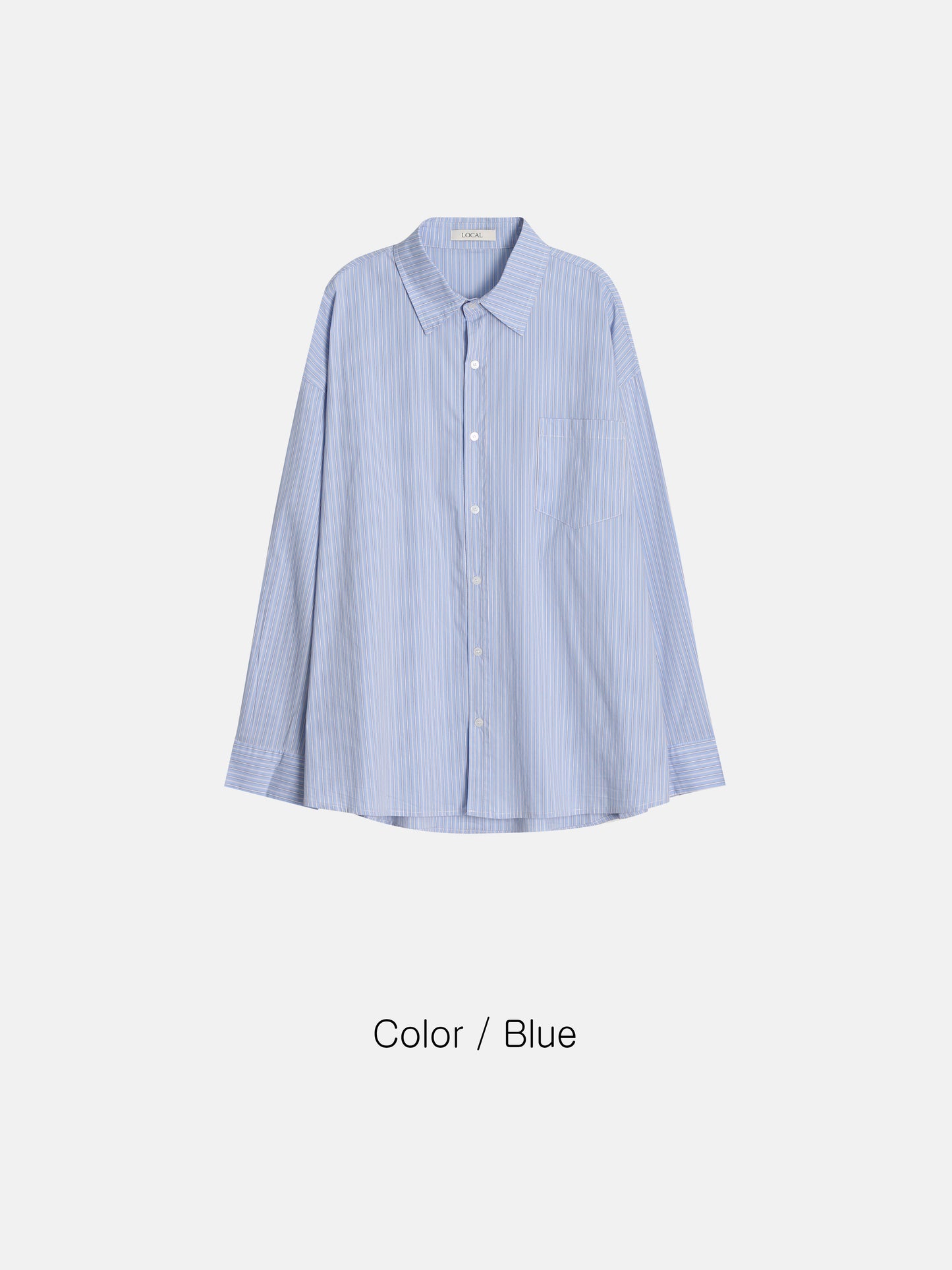 Stripe Loose Fit Shirt - WHITE / BLUE