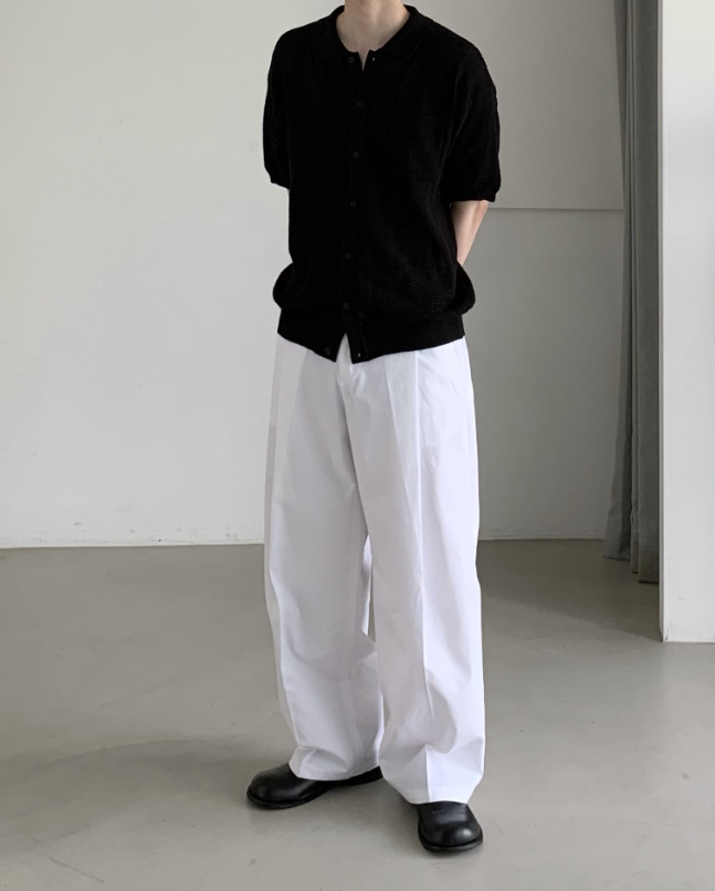 Summer Wide Tuck Banding Pants