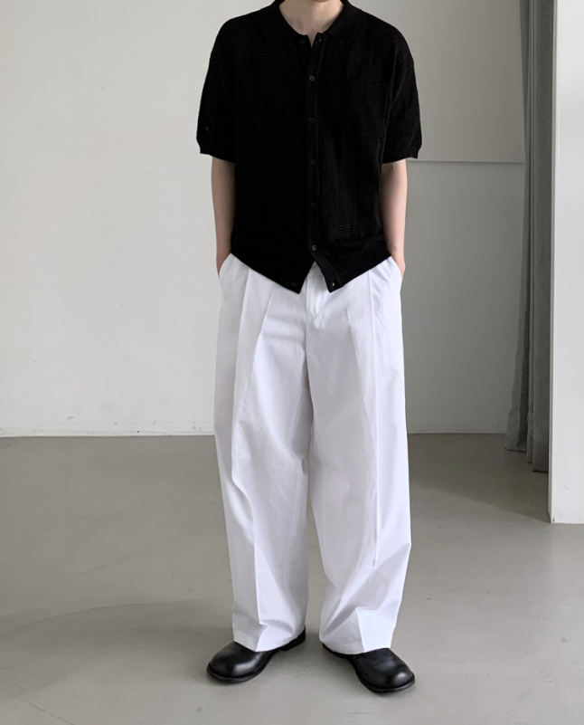 Summer Wide Tuck Banding Pants