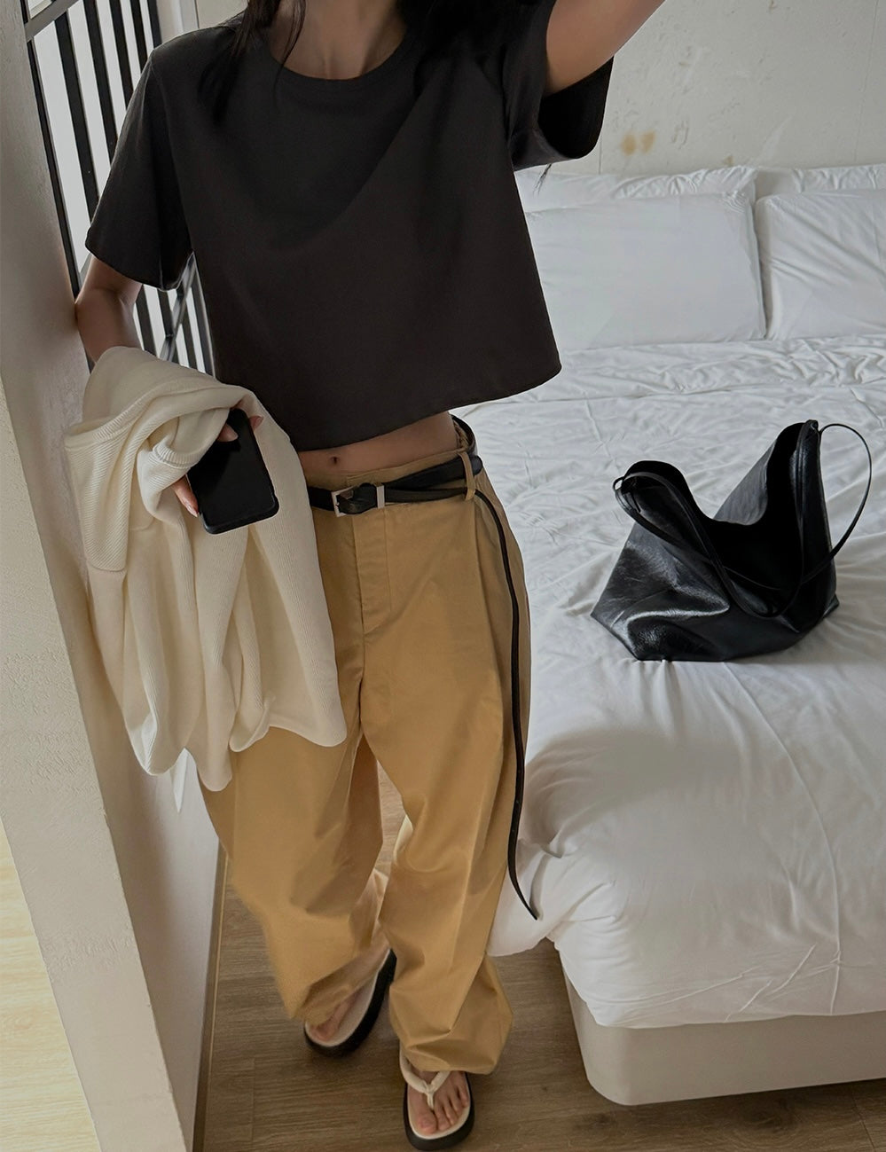 Summer Wide Tuck Banding Pants