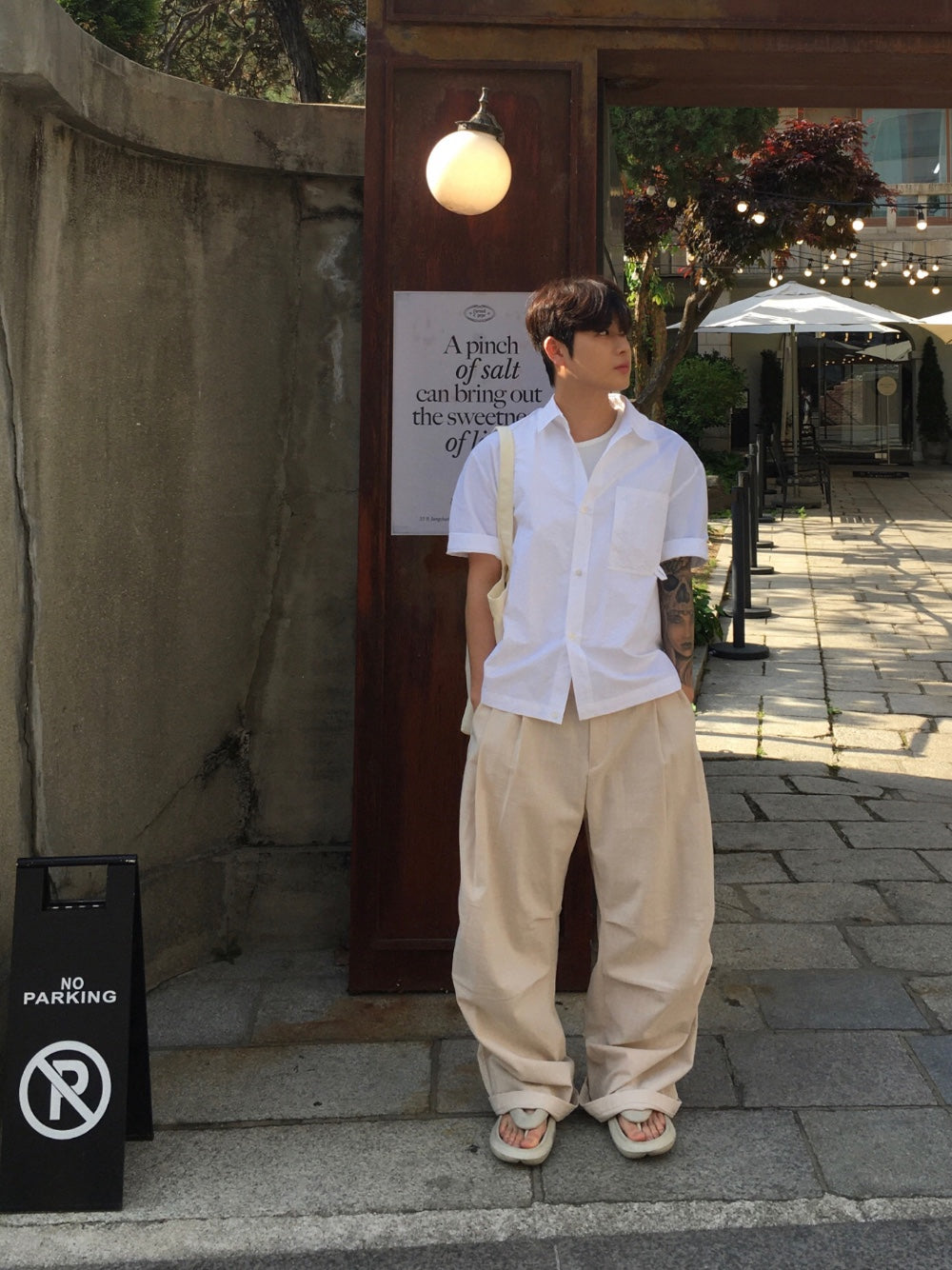 Parra Linen Tuck Pants