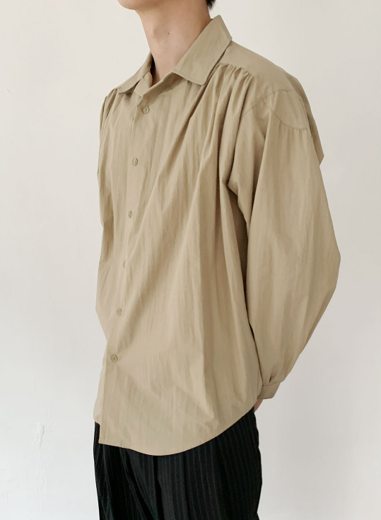 Lightweight Cotton Gathered Shirt