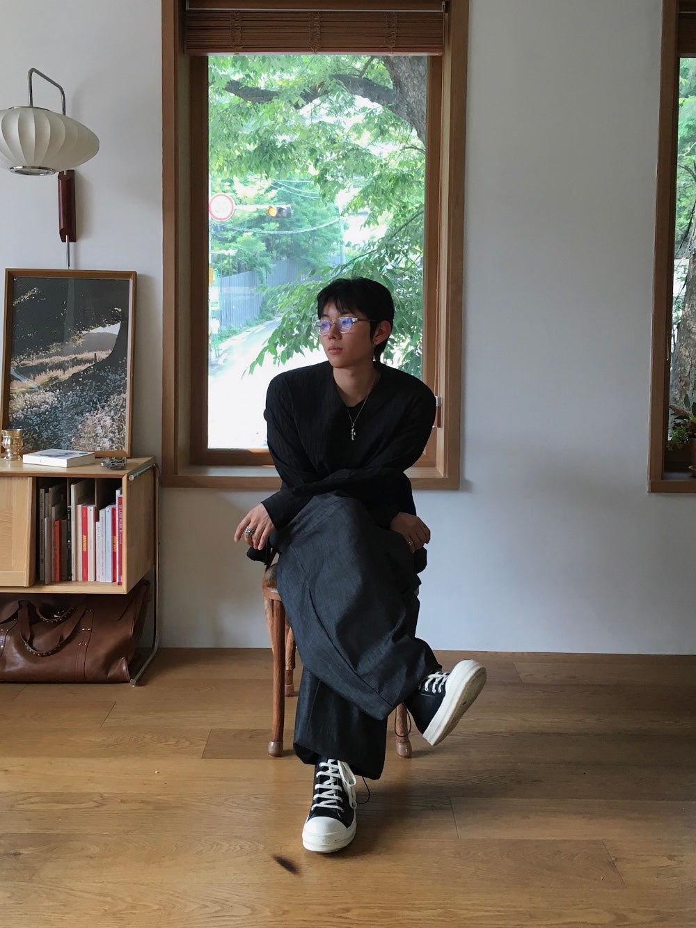 Ripple Texture V-Neck Shirt