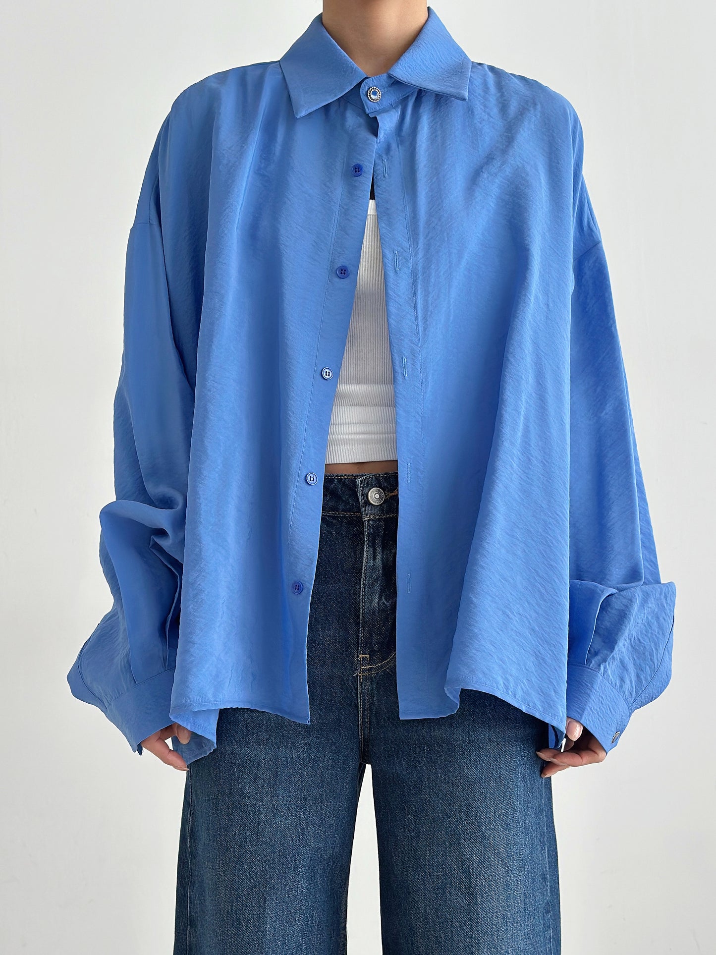 Cropped Lustrous Relax Shirt
