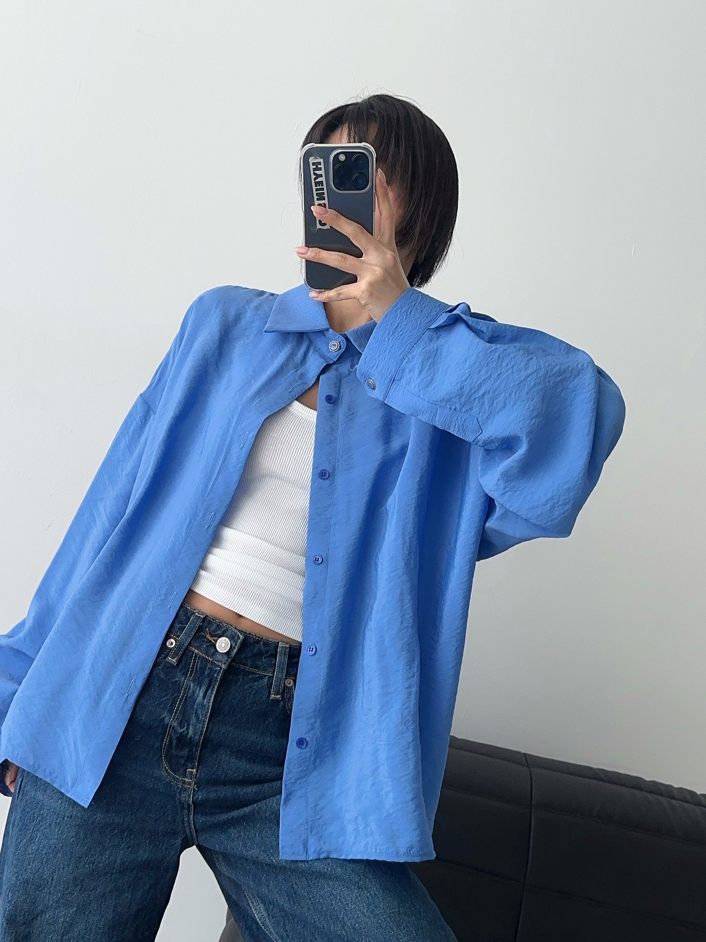 Cropped Lustrous Relax Shirt