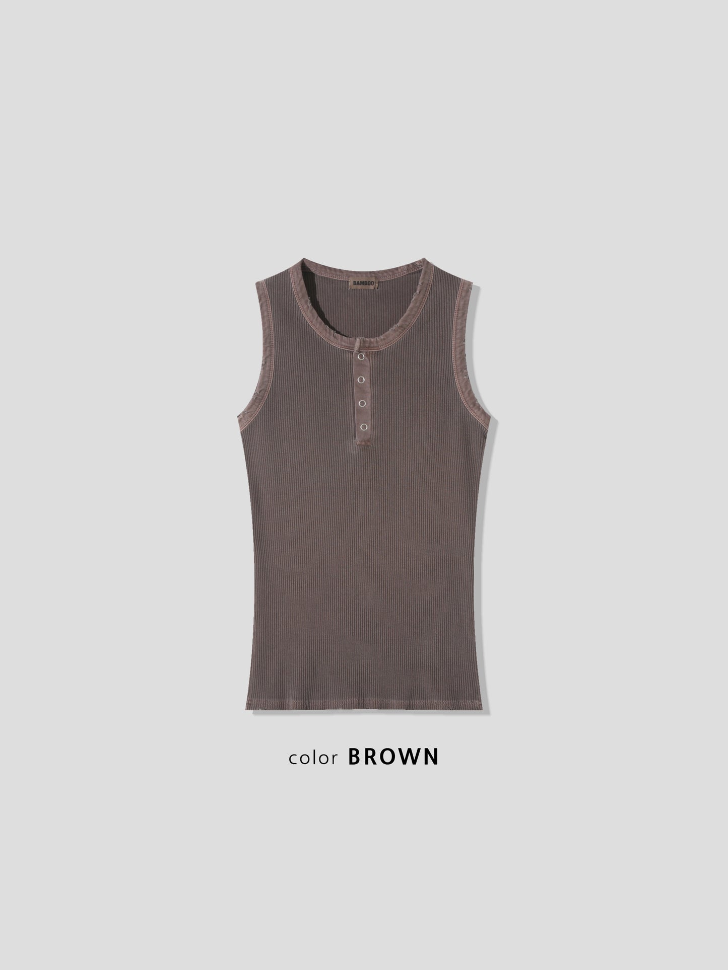 Vintage Henley Rib Tank Top