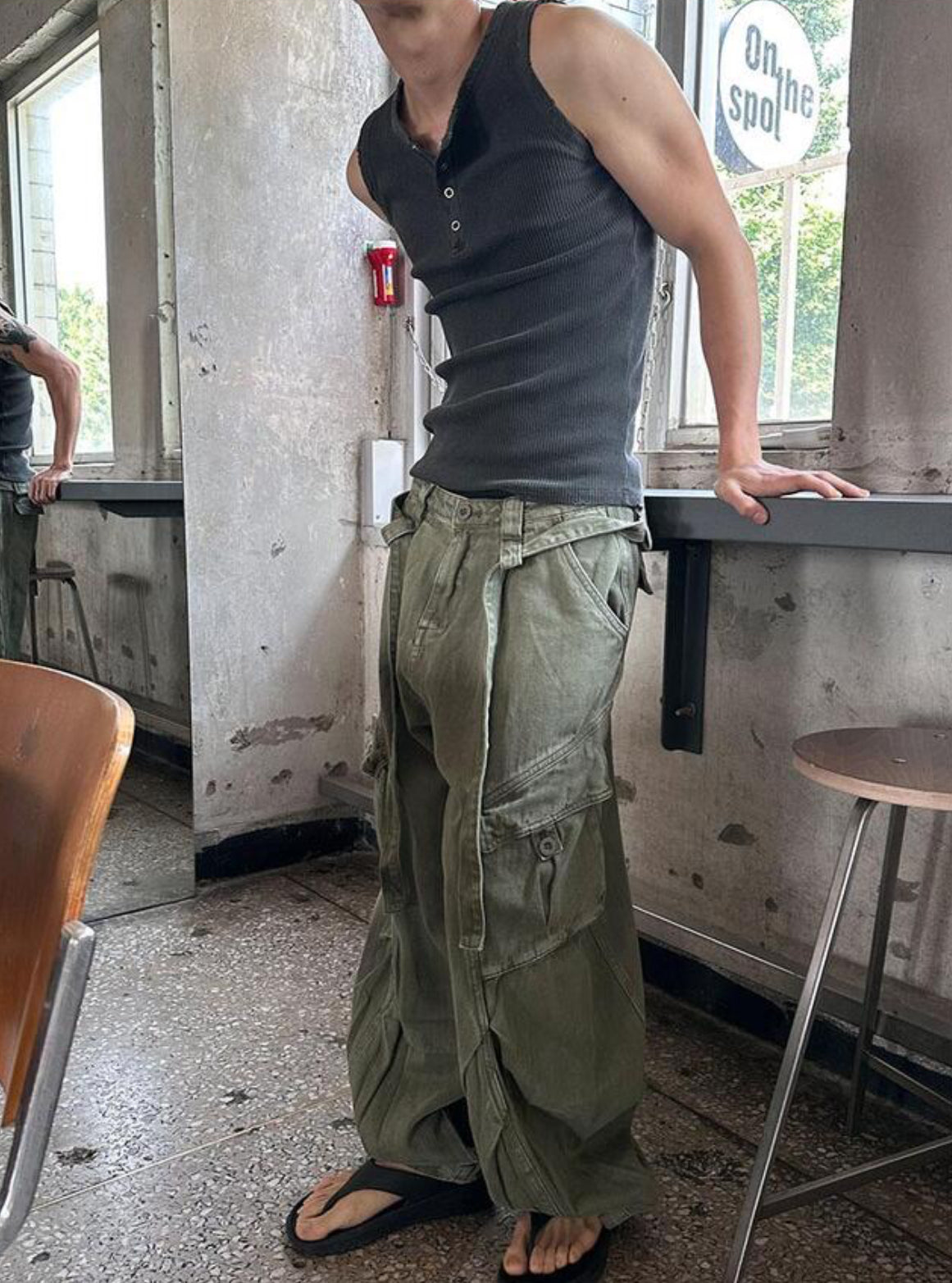 Vintage Henley Rib Tank Top