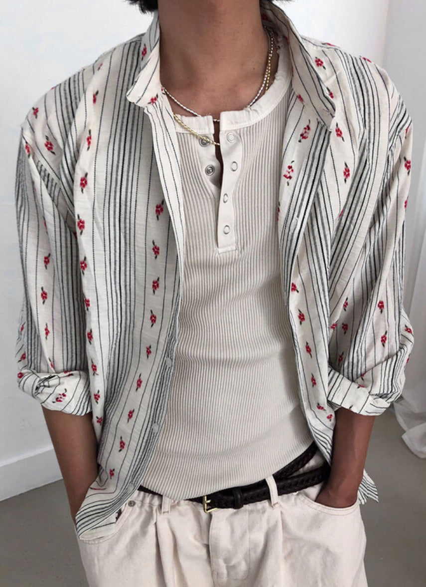 Vintage Henley Rib Tank Top