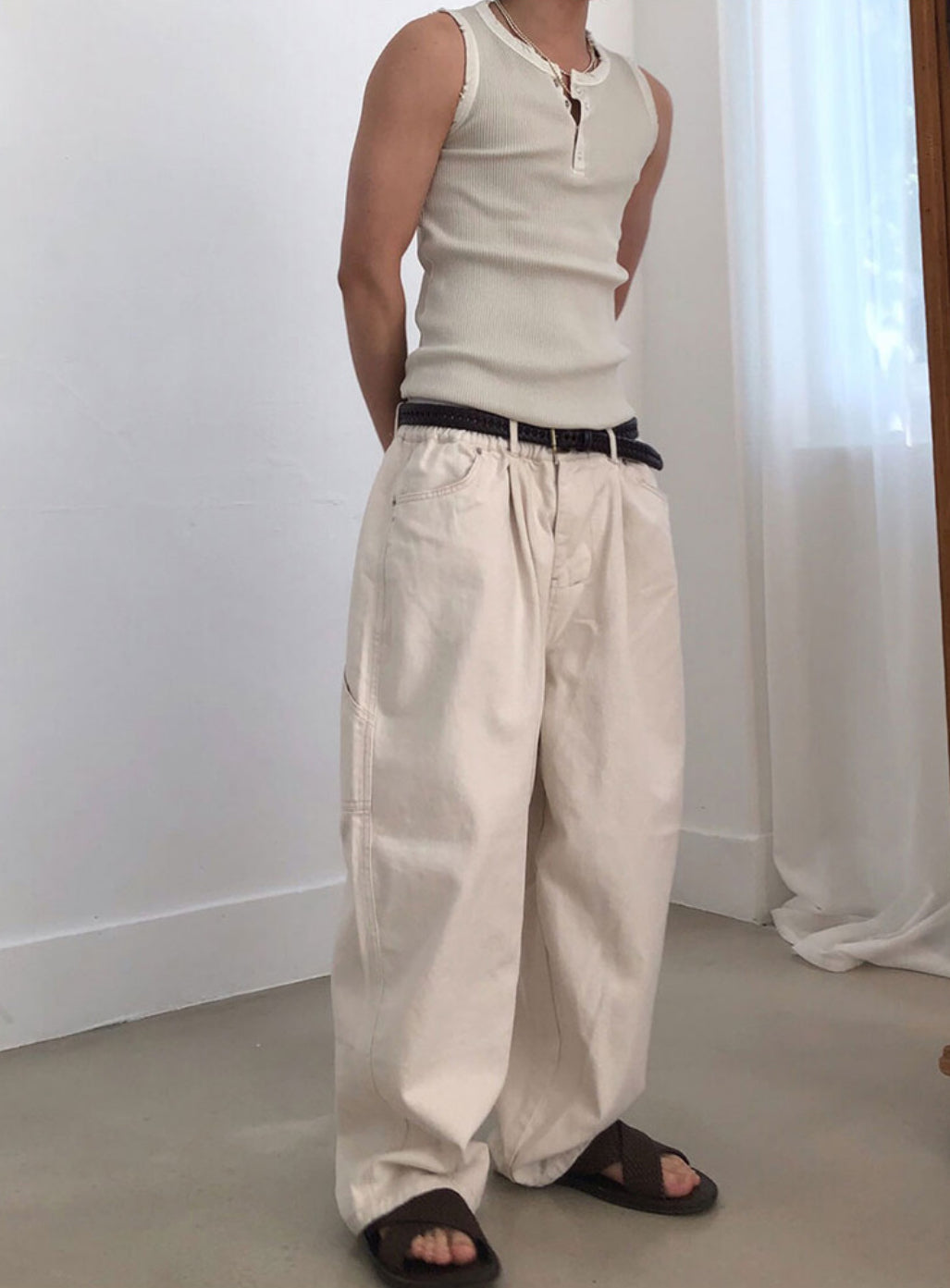 Vintage Henley Rib Tank Top