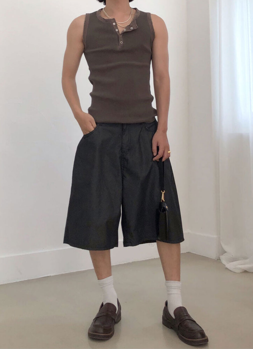 Vintage Henley Rib Tank Top